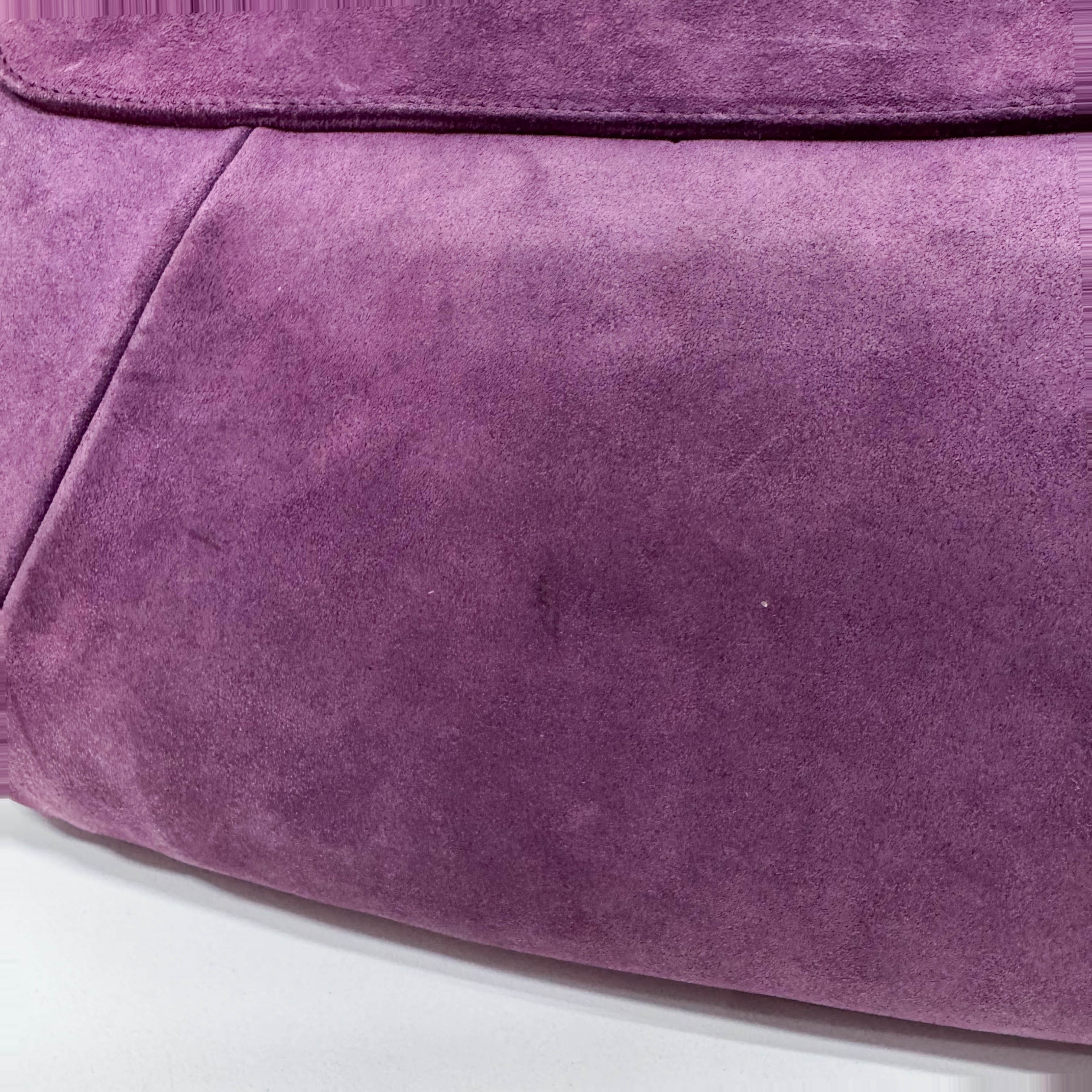 Purple Suede Chain Strap Shoulder Bag