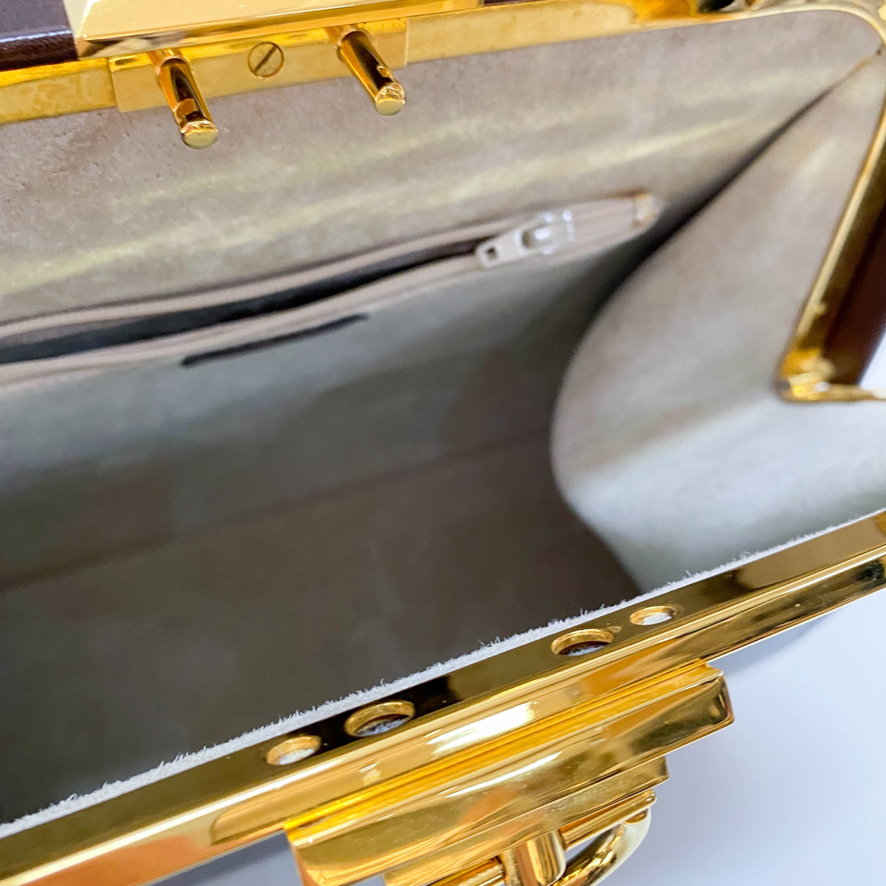 Brown Leather Top Handle Two Way Bag