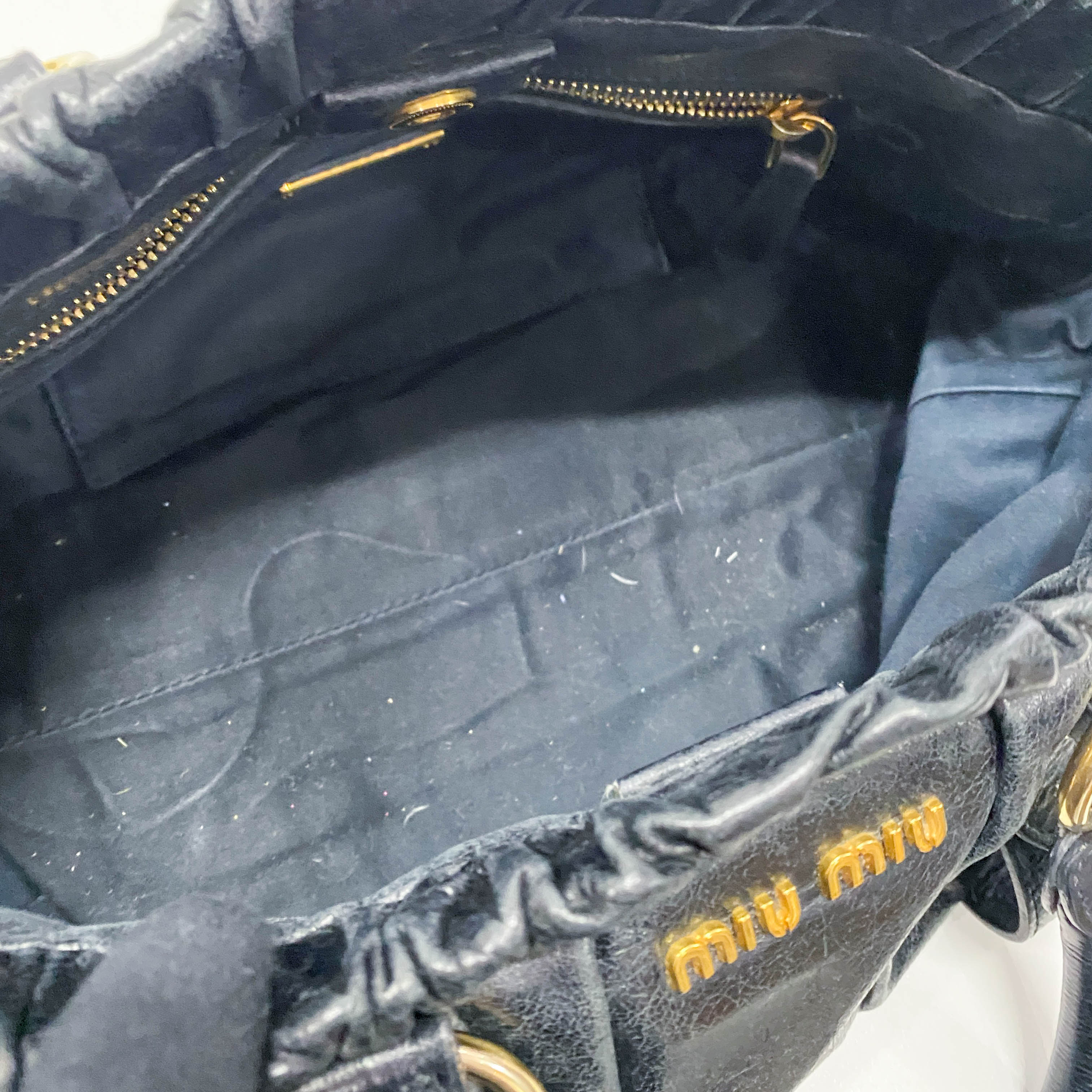 Vitello Black Calfskin Leather Two Way Bag