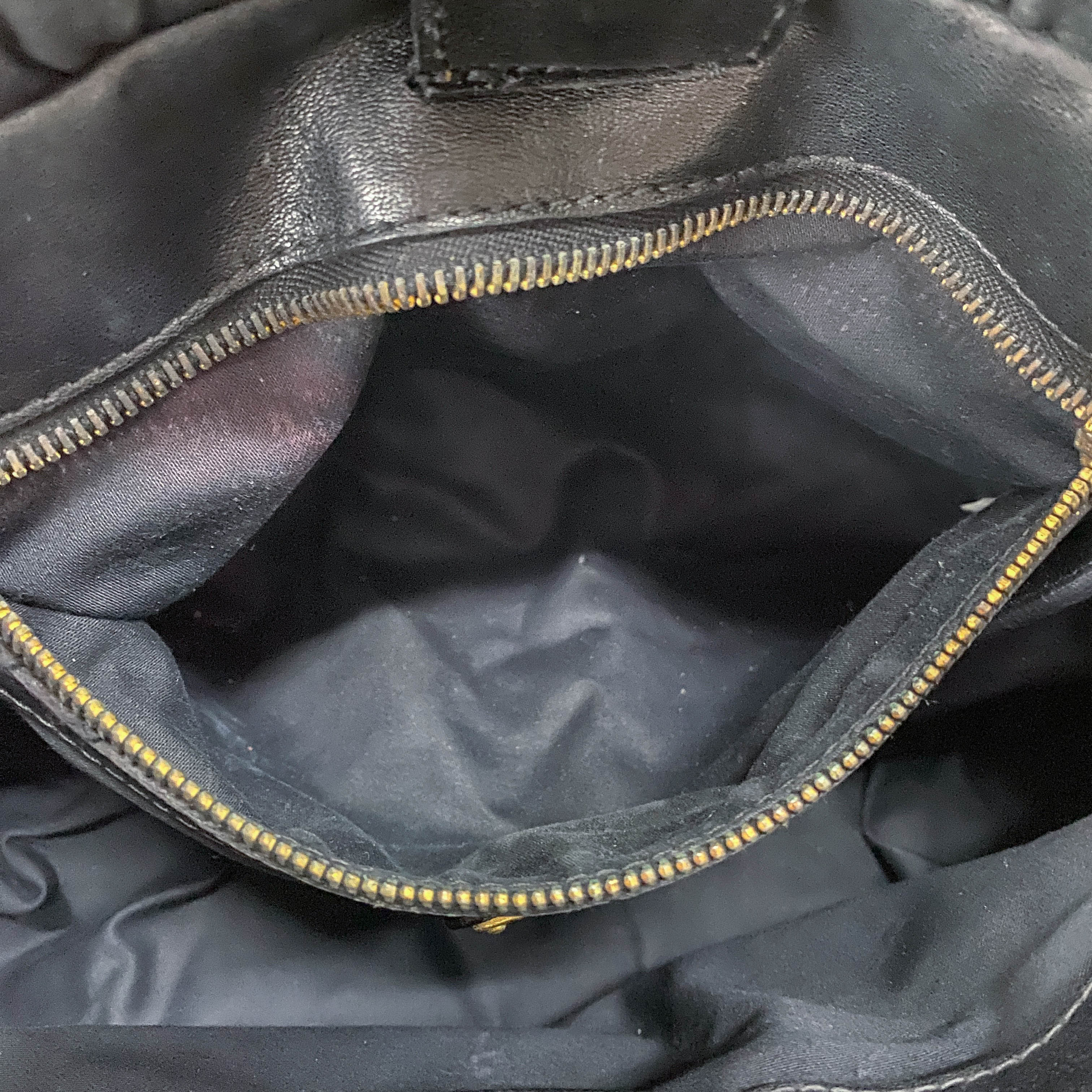 Vitello Black Leather Two Way Bag