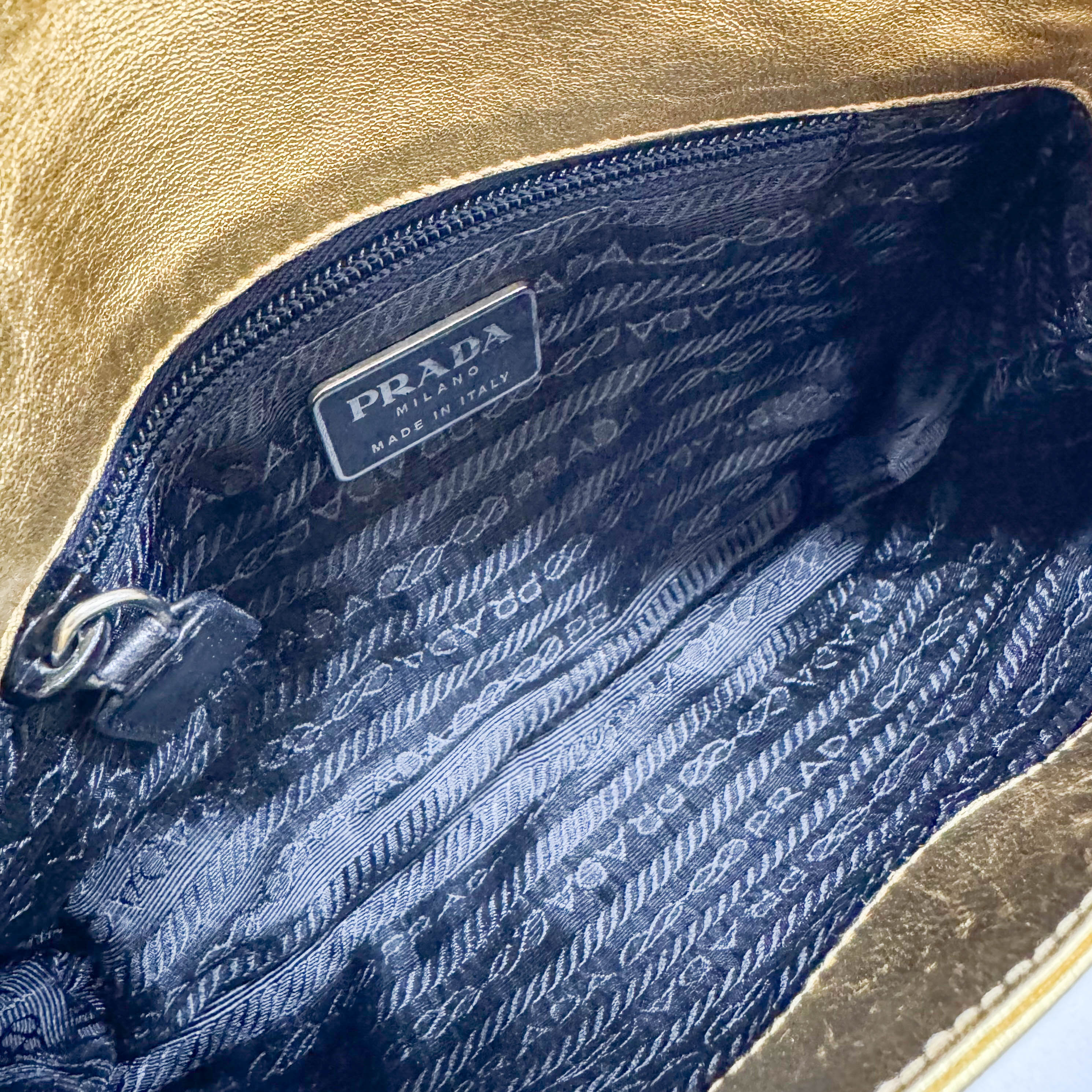 Small Golden Leather Shoulder Bag