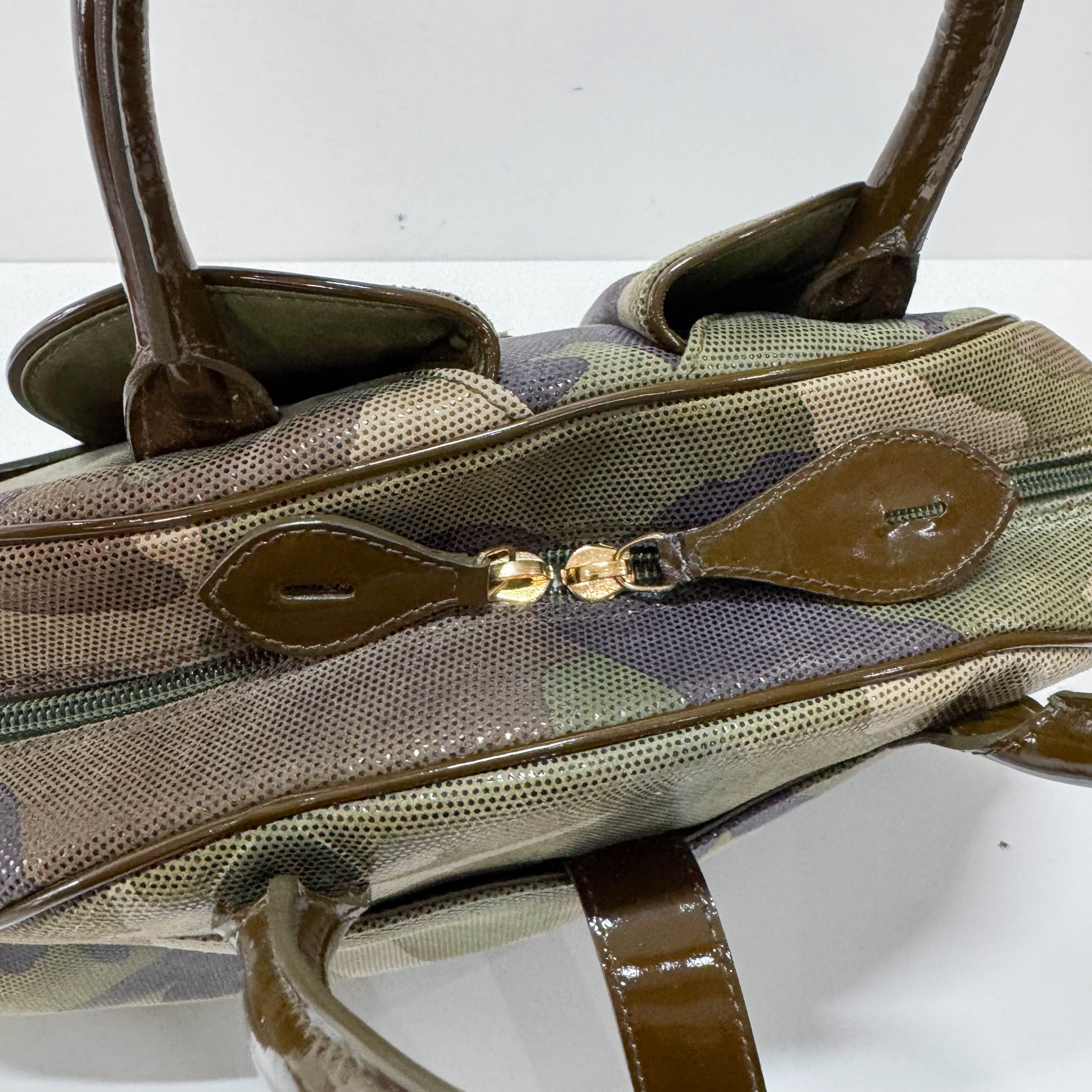 Vintage Green Camouflage Canvas Hand Bag