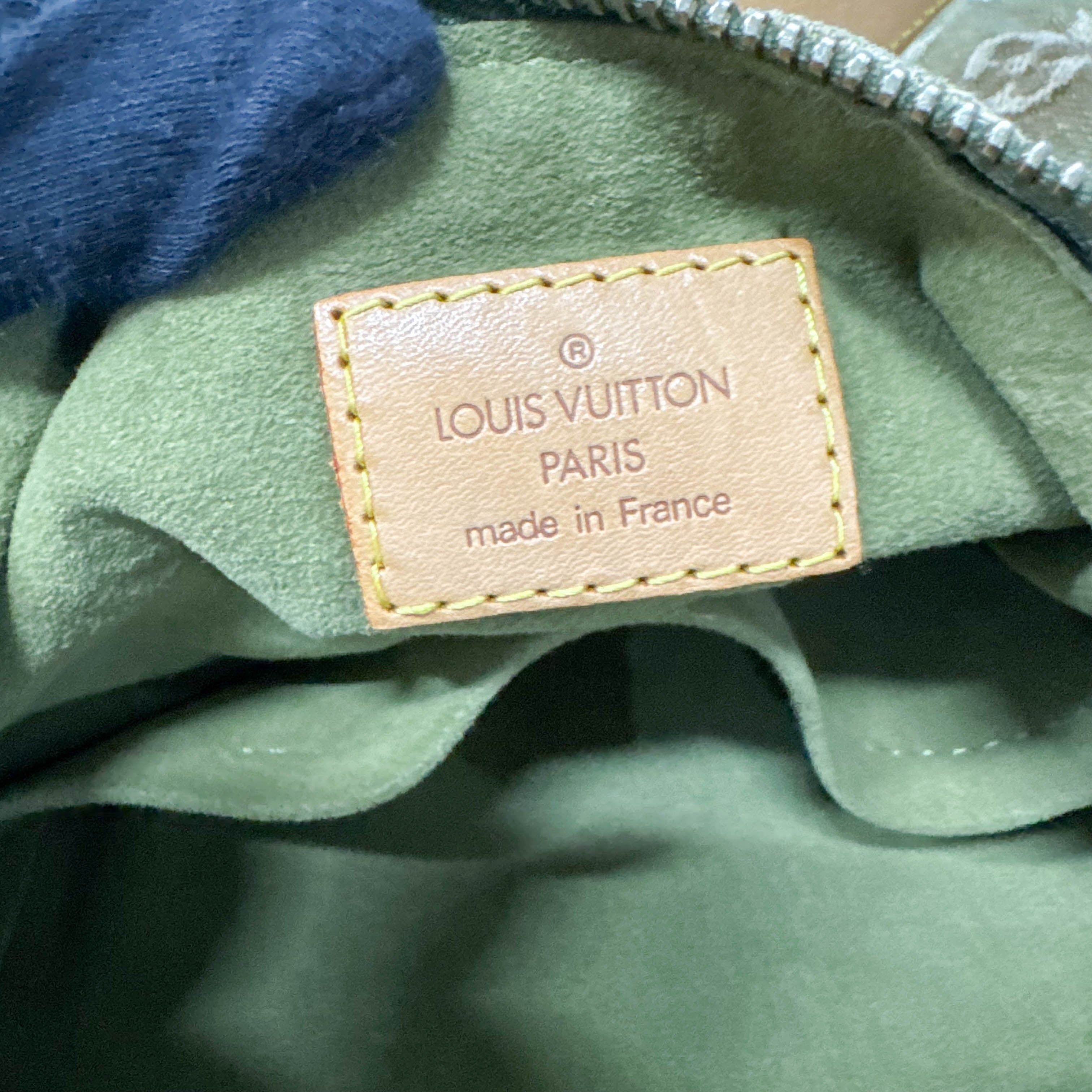 Baggy Monogram PM Khaki Denim Shoulder Bag