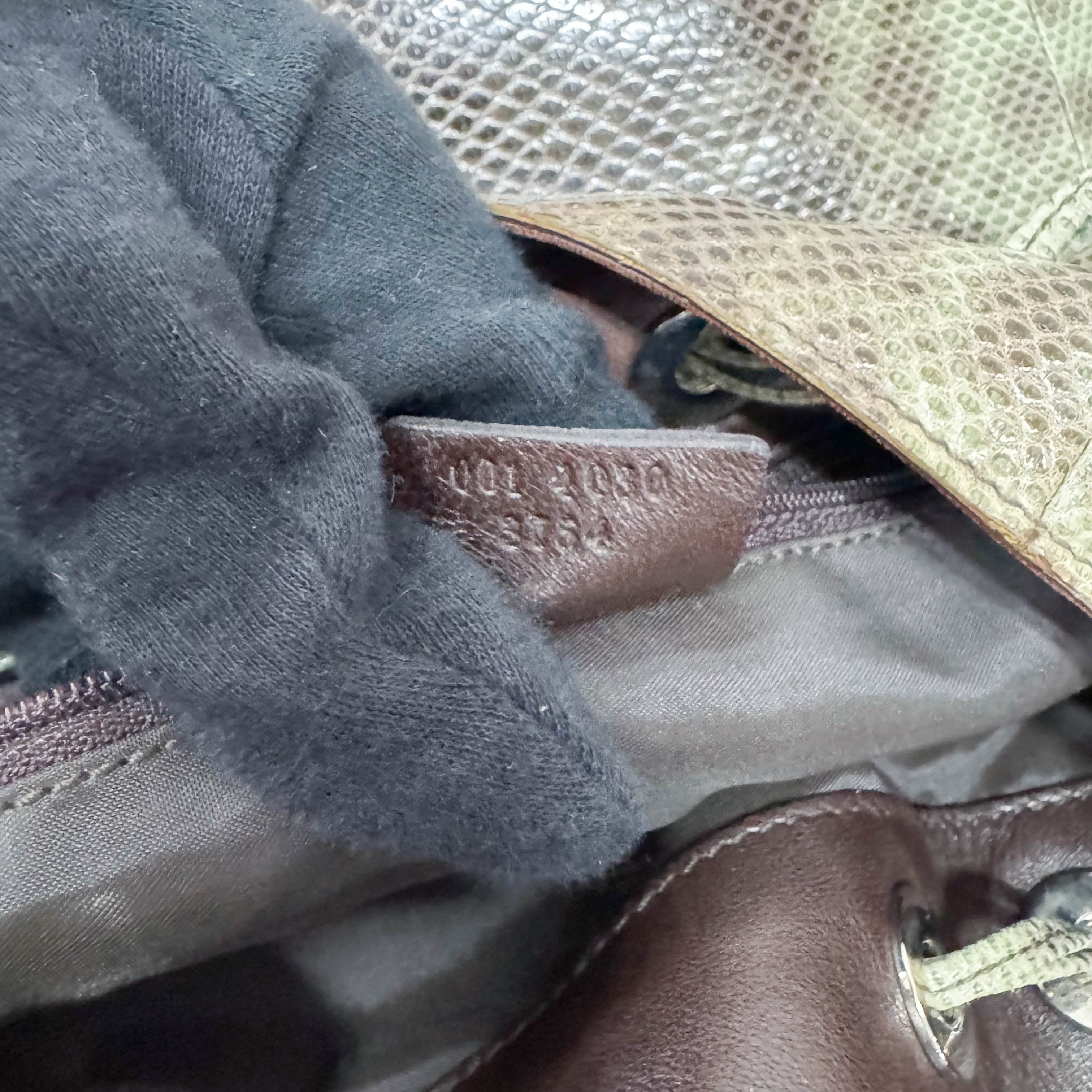 Green Python Leather Hobo Bag