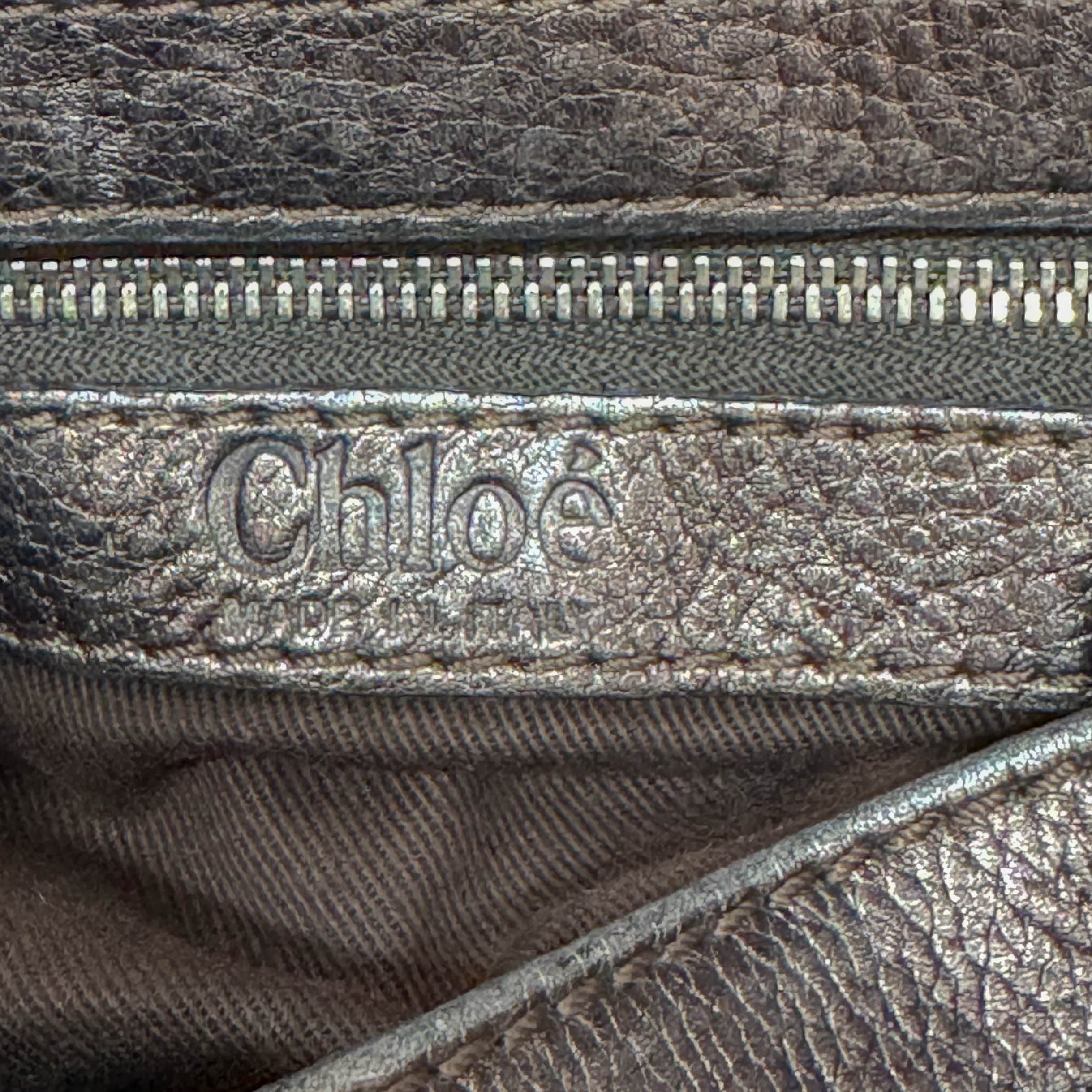 Mini Paddington Rose/Black Metallic Calfskin Leather Hand Bag