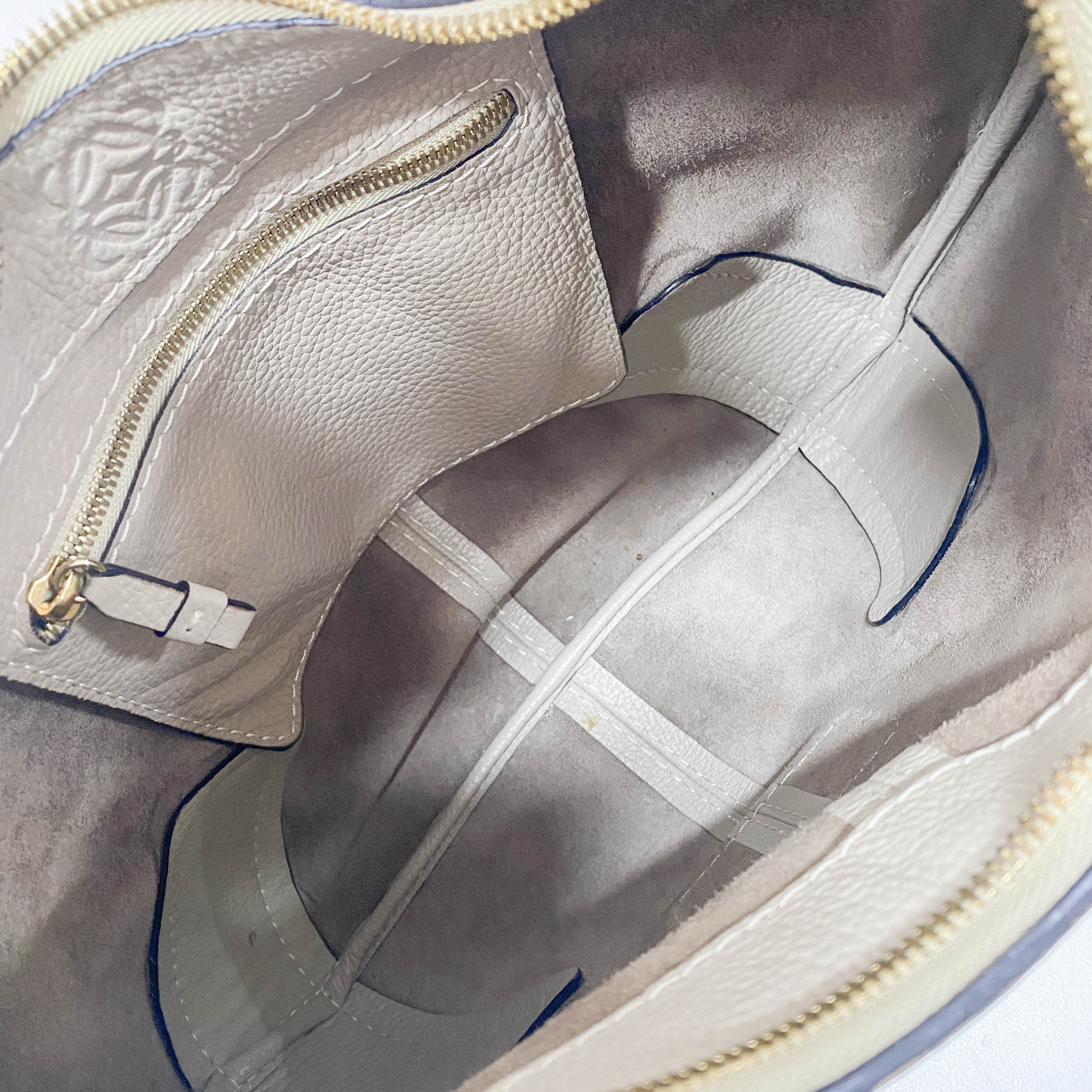 New Road Beige Leather Shoulder Bag