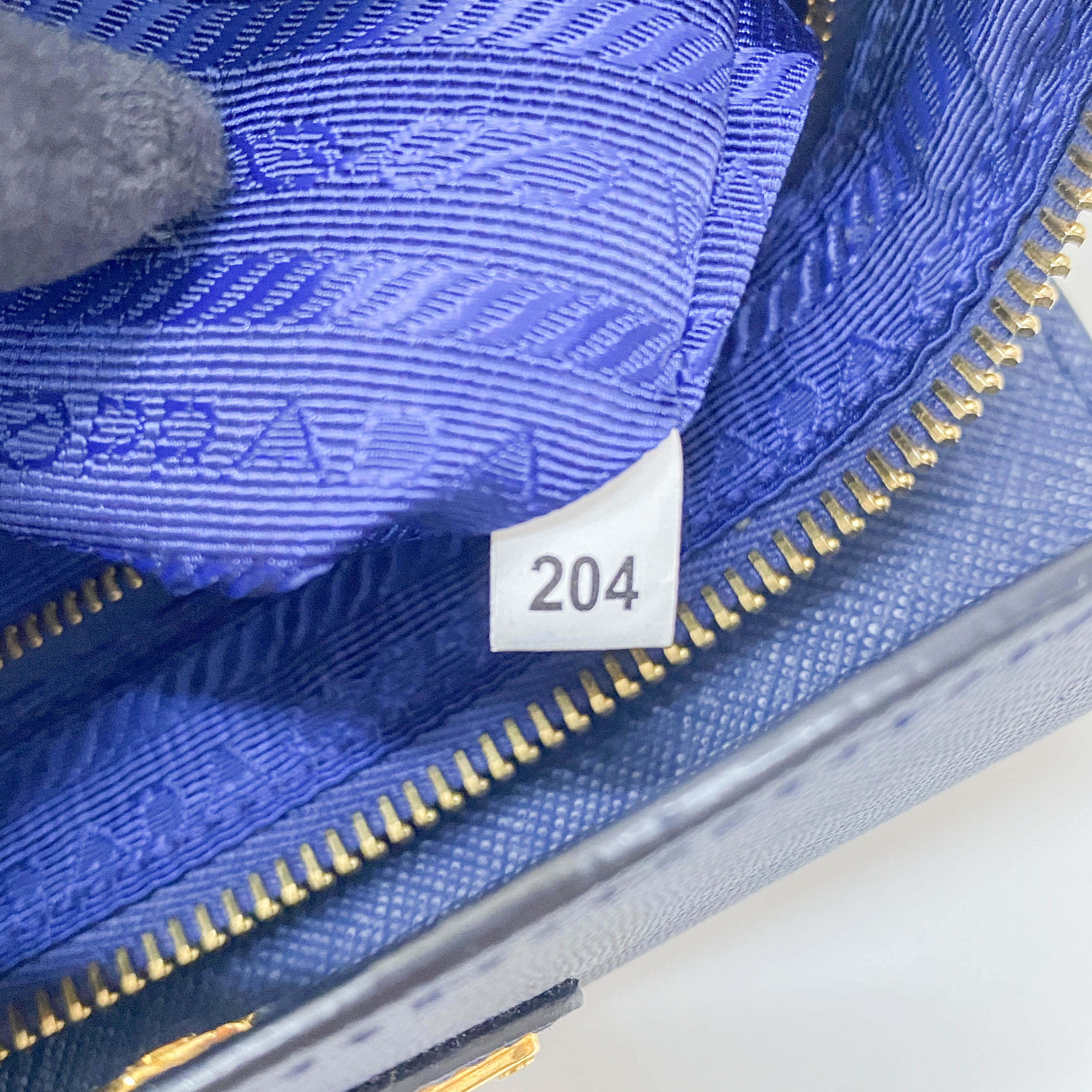 Gold Chain Blue Nylon Shoulder bag