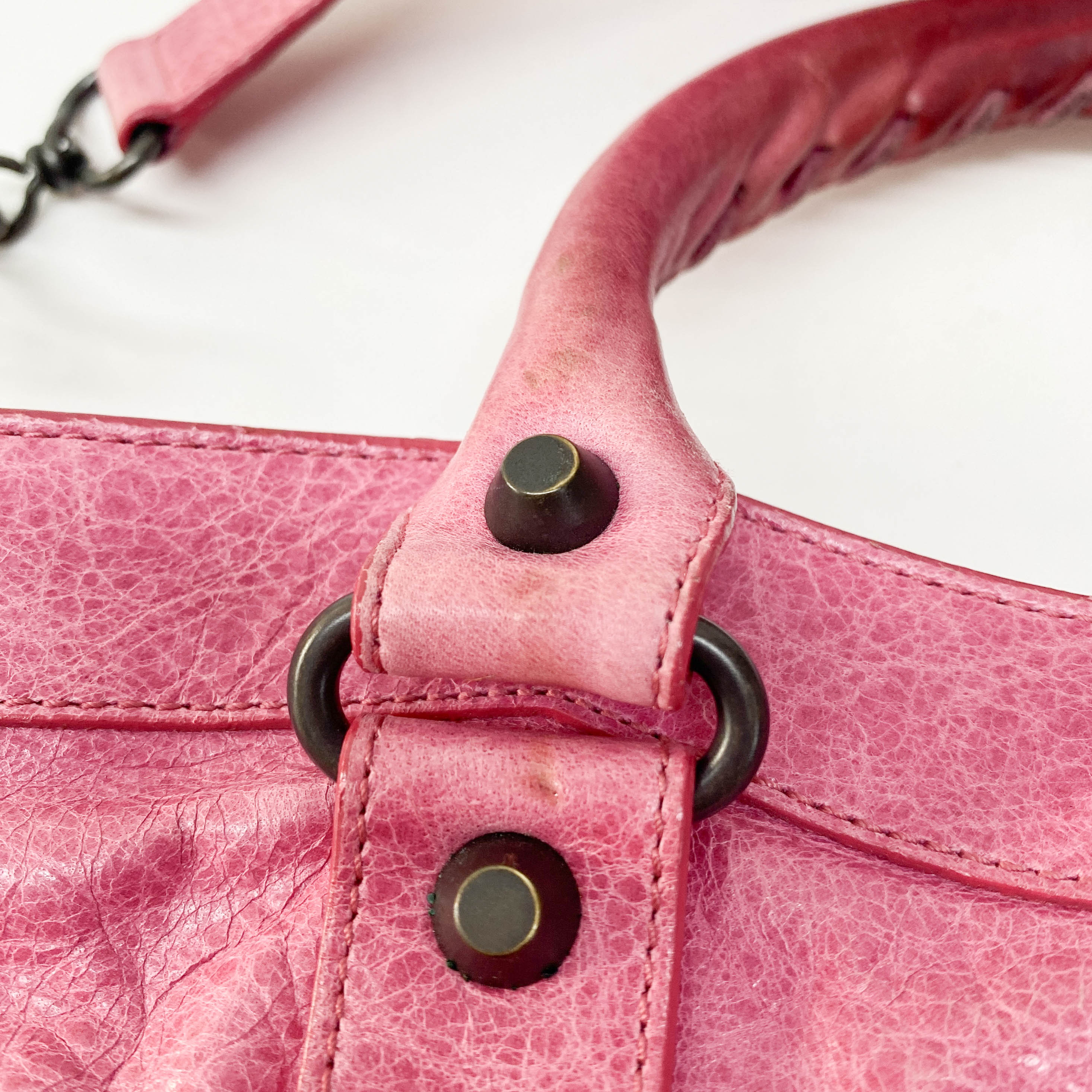 The First Pink Calfskin Leather Two Way Bag