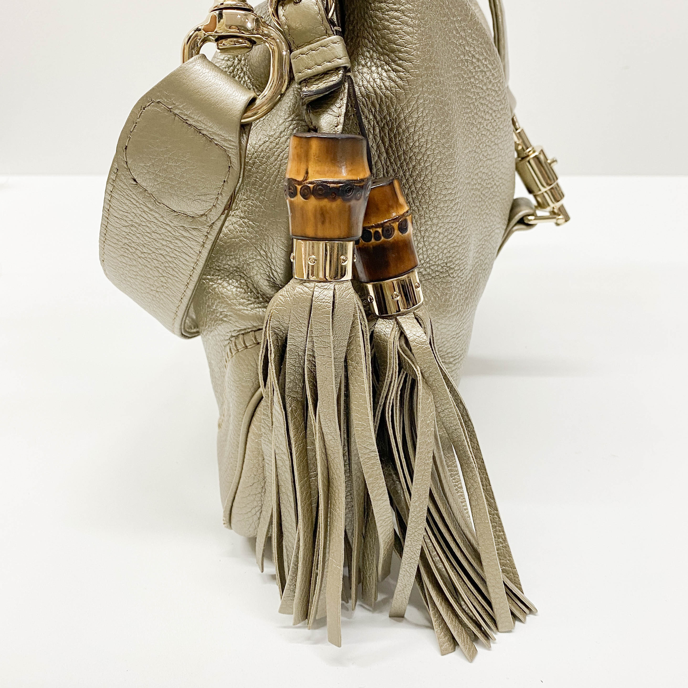 Jackie Gold Metallic Shoulder Bag