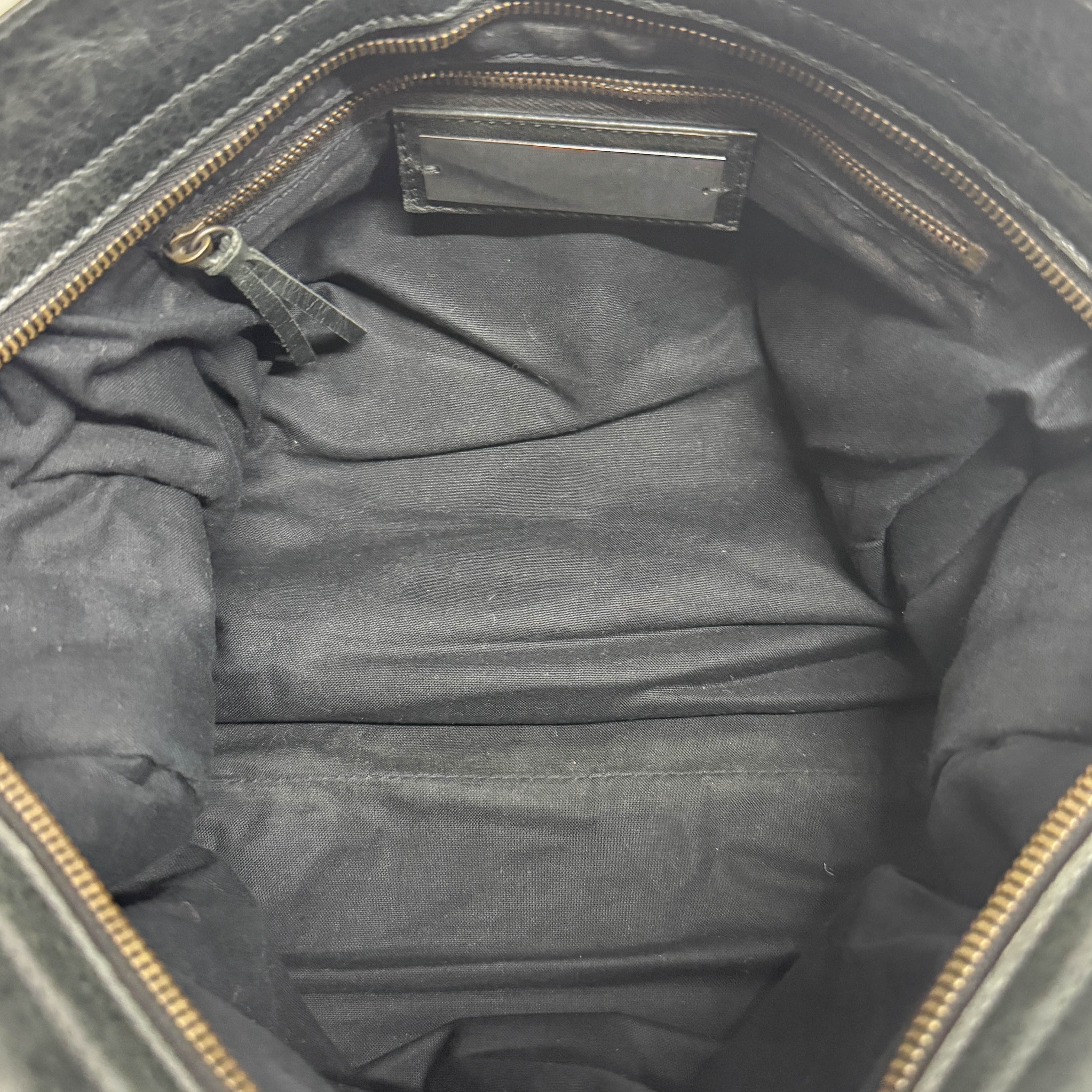 The City Black Calfskin Leather Two Way Bag