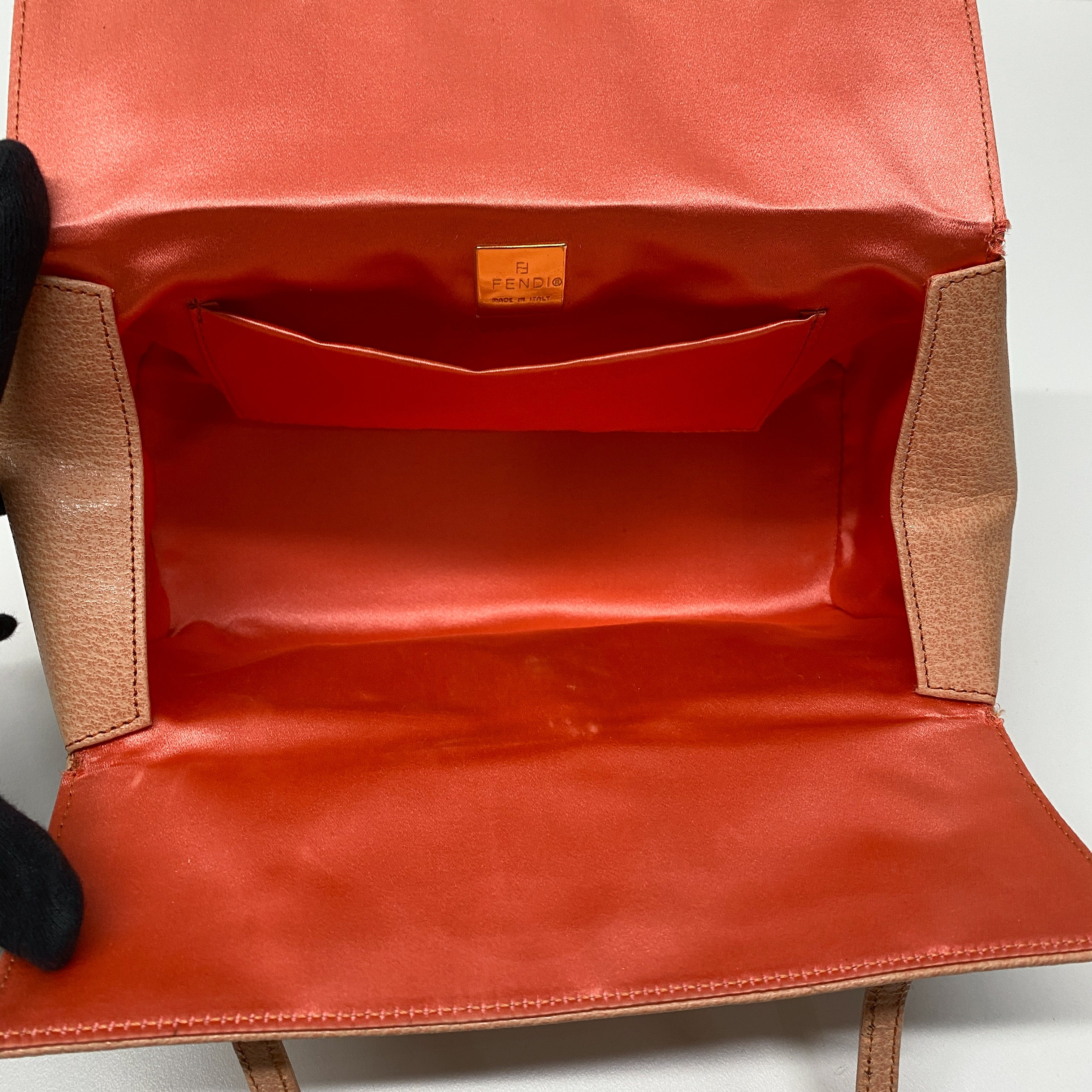 Mamma Baguette Peach Leather Box Bag