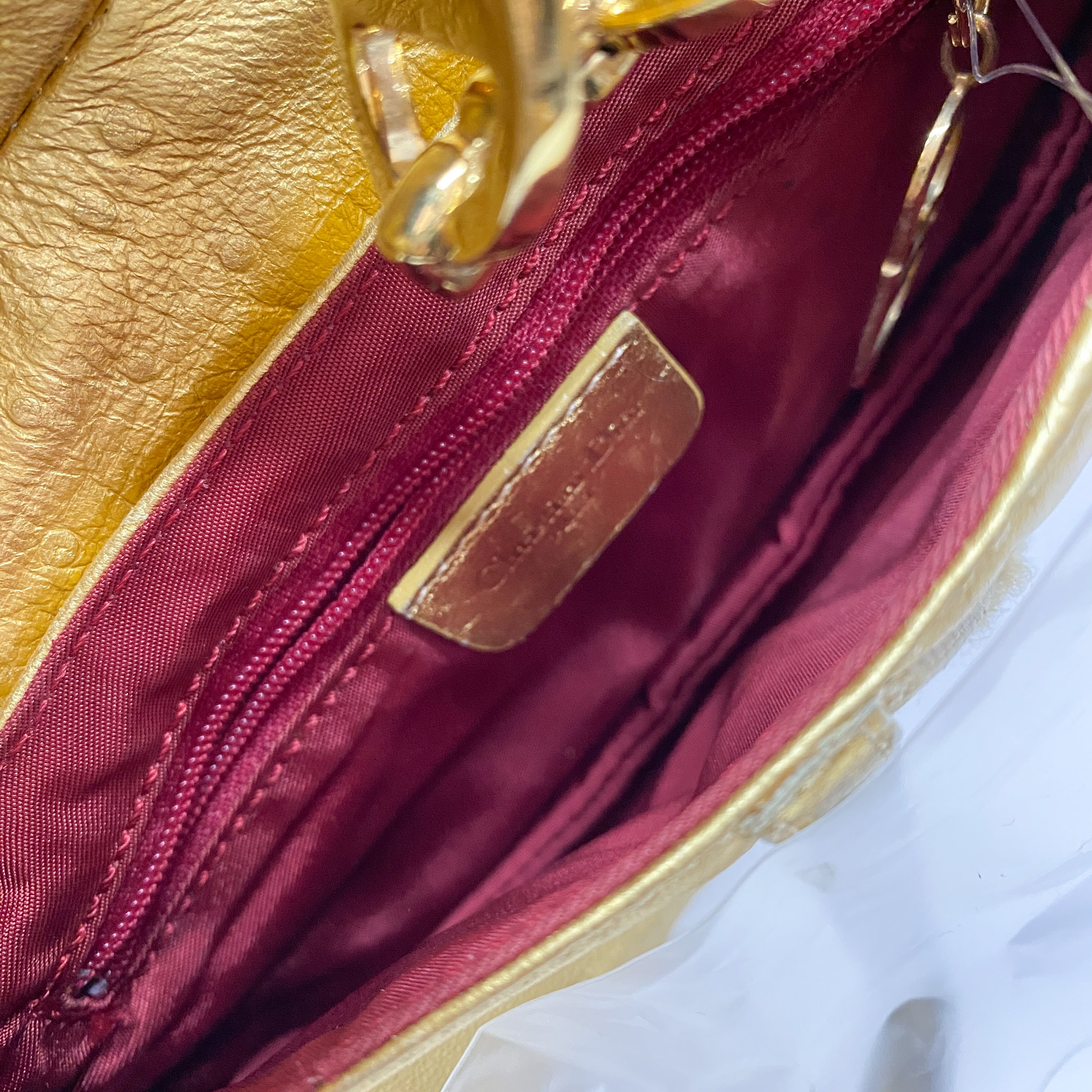 Saddle Gold Leather Shoulder Bag