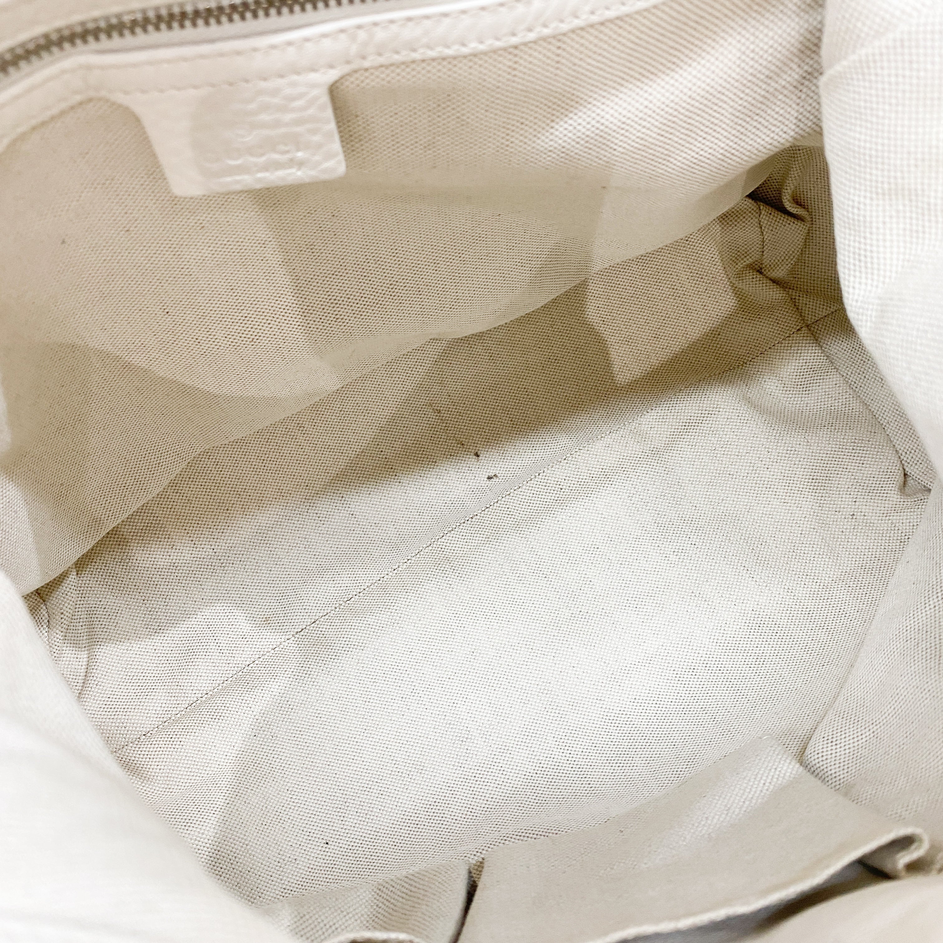 Vintage White Leather Shoulder Bag