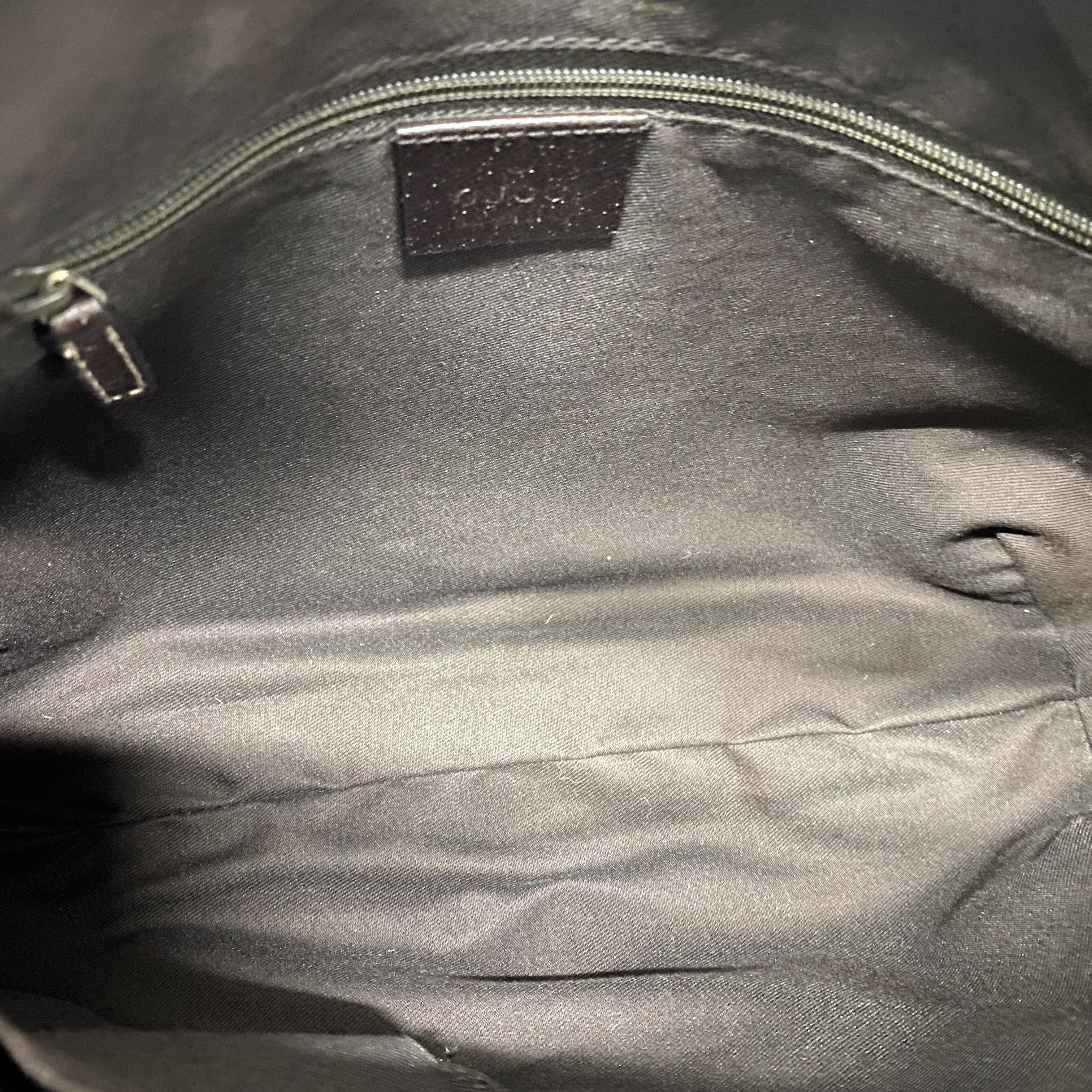 Abbey D-Ring GG Brown Canvas Hobo Bag