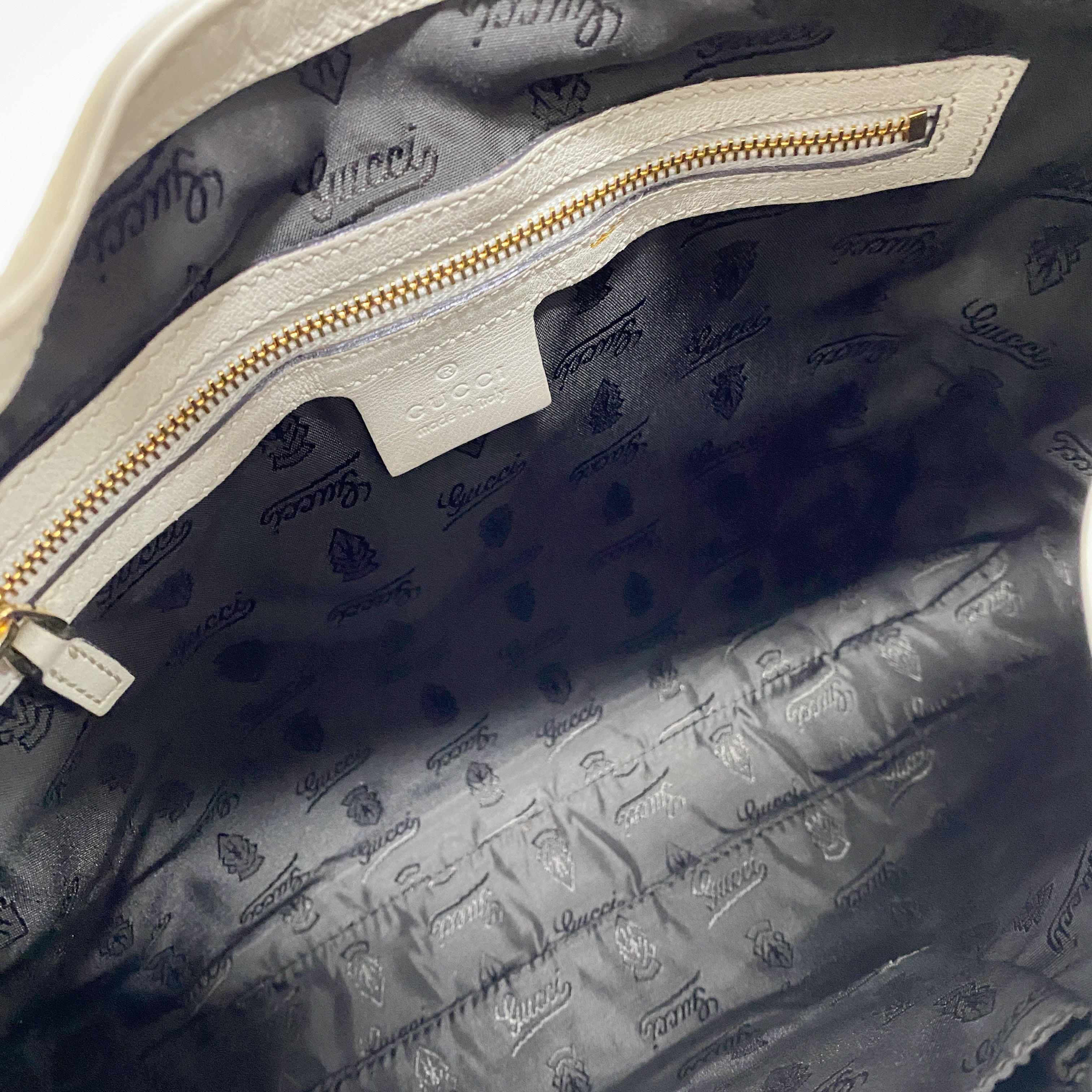 Jackie White Leather Shoulder Bag