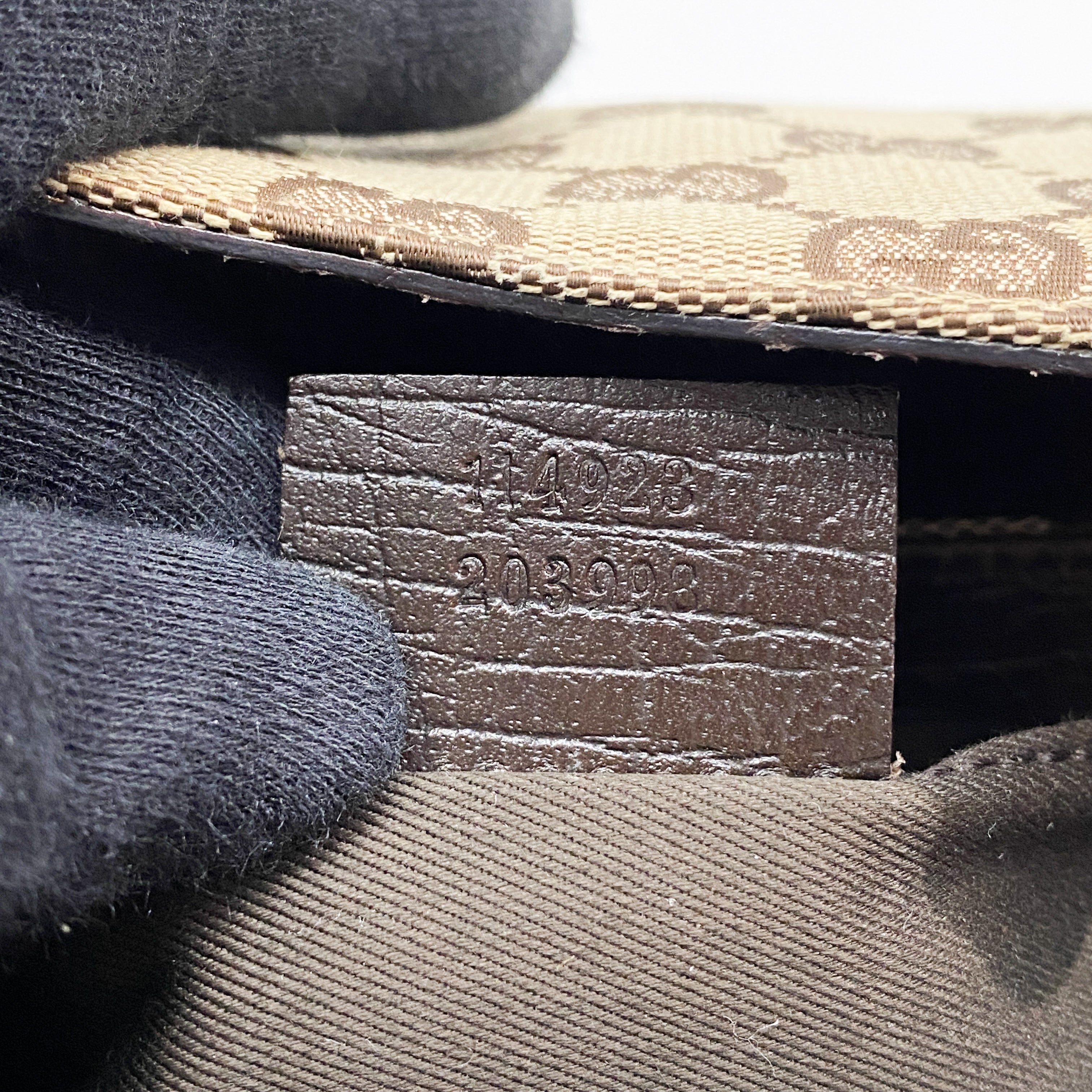 Horsebit Brown Canvas Shoulder Bag