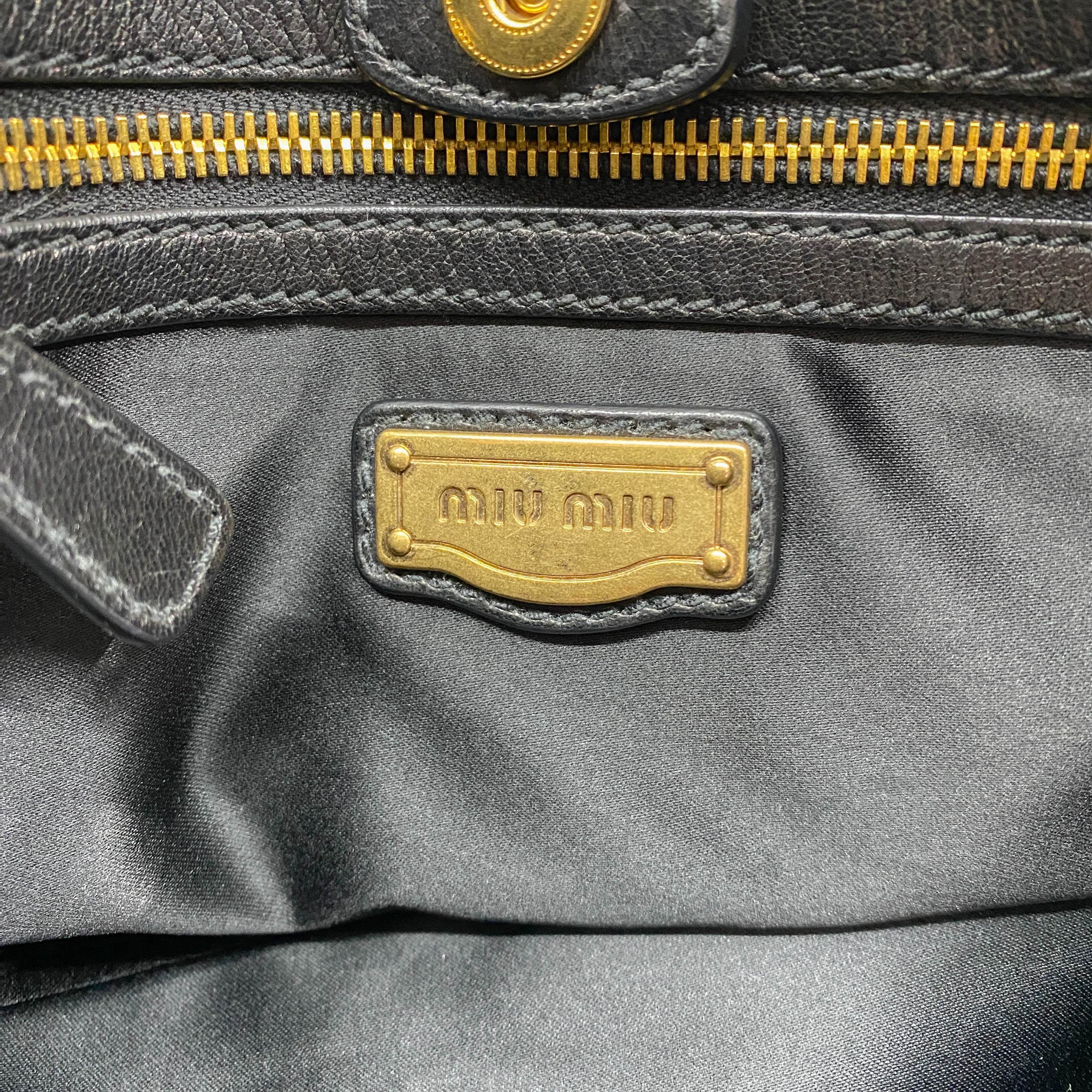 Vintage Black Gold Studded Leather Bag