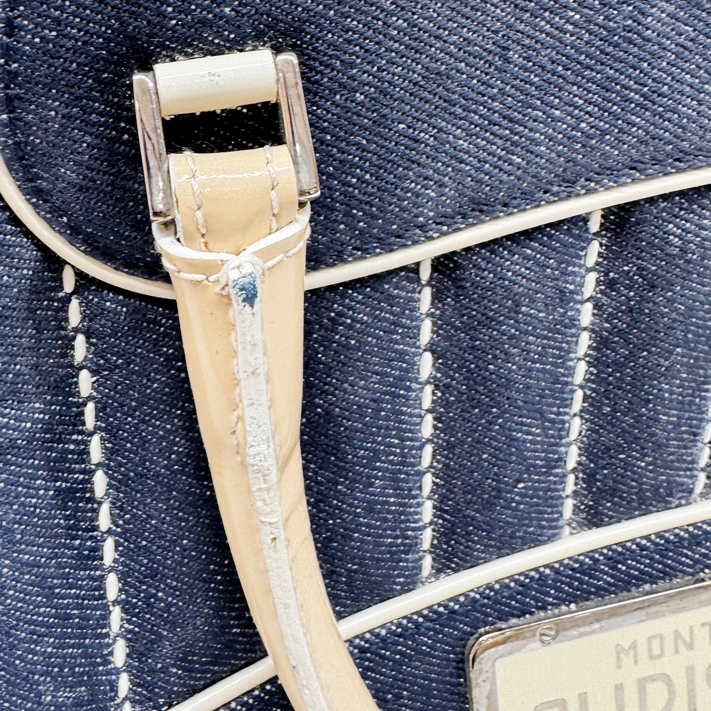 CHRISTIAN DIOR DENIM MONTAIGNE CADILLAC 1947 HANDLE BAG