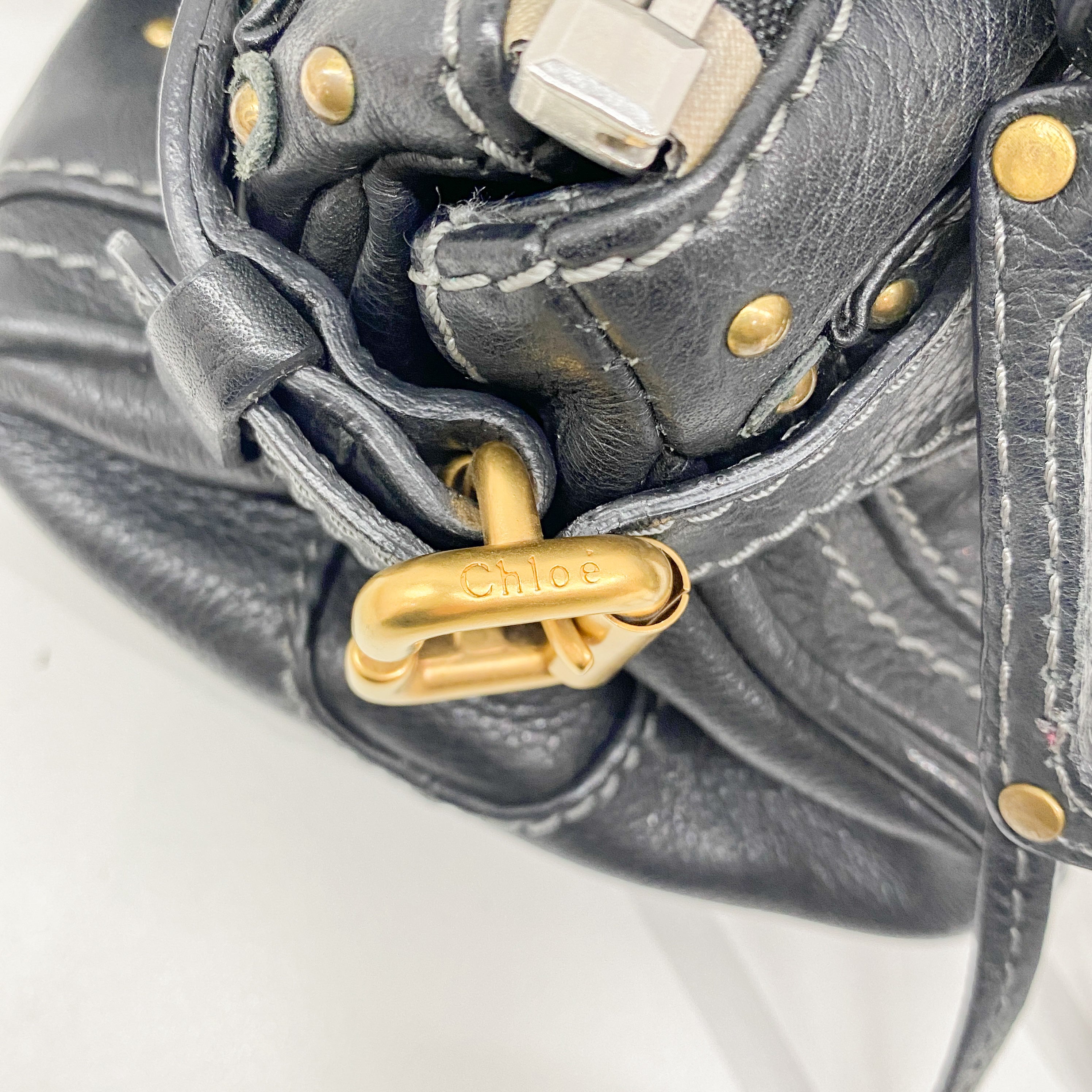 Mini Paddington Black Leather Shoulder Bag