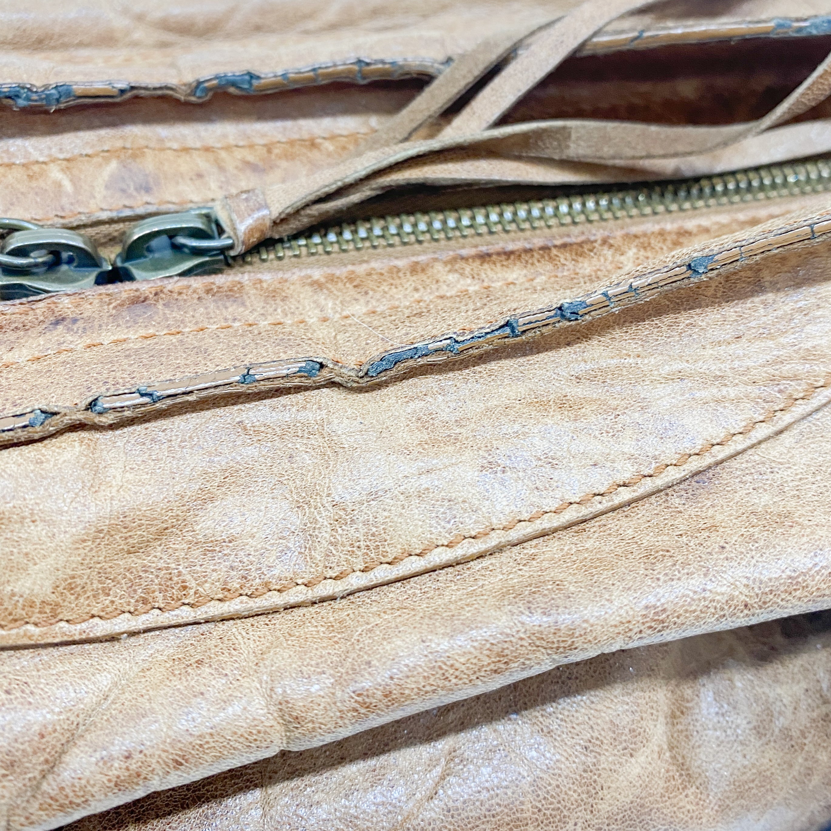 The City Brown Calfskin Leather Two Way Bag