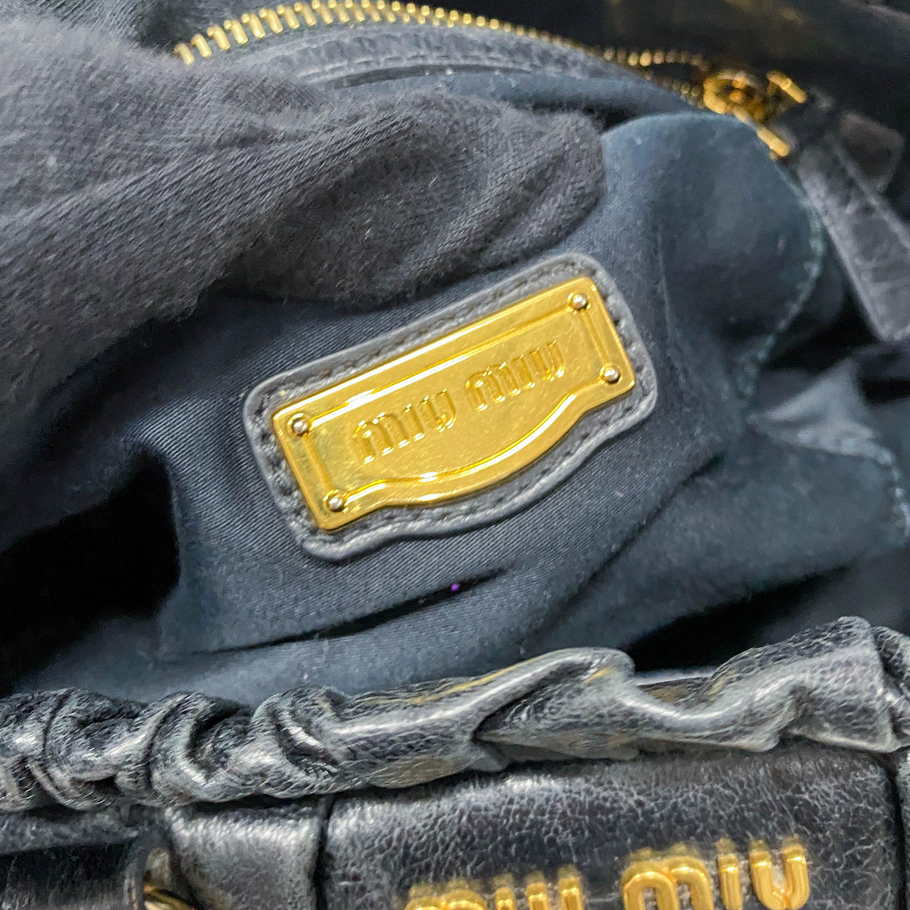 Vitello Black Calfskin Leather Two Way Bag