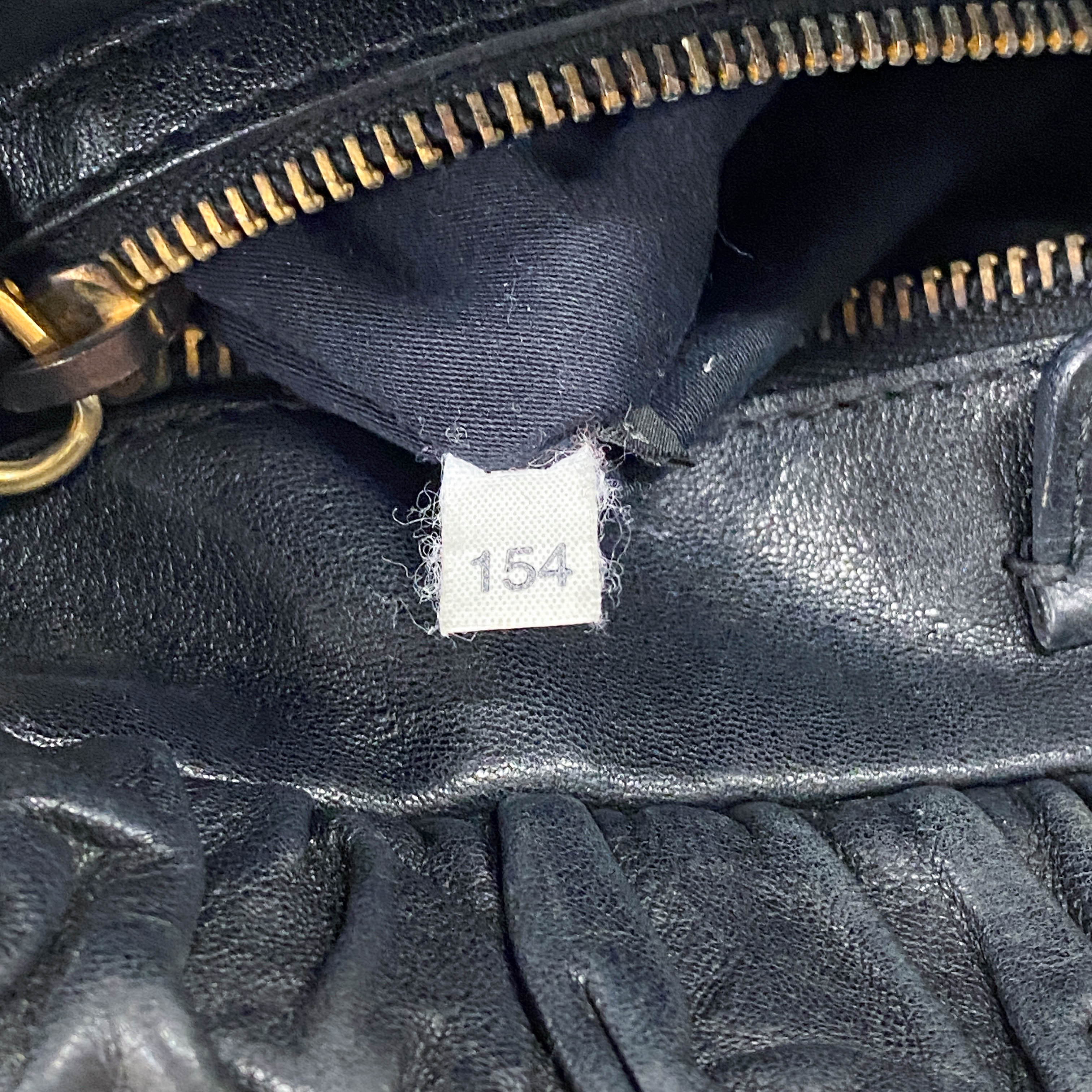 Vitello Black Leather Two Way Bag