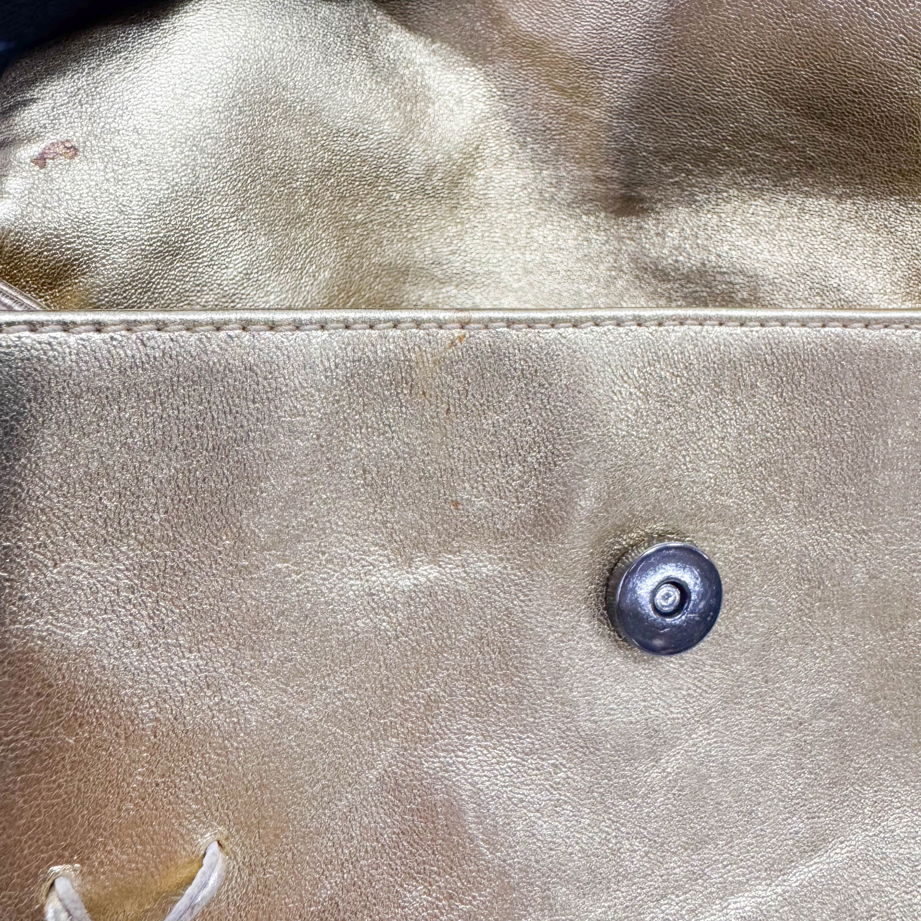 Small Golden Leather Shoulder Bag