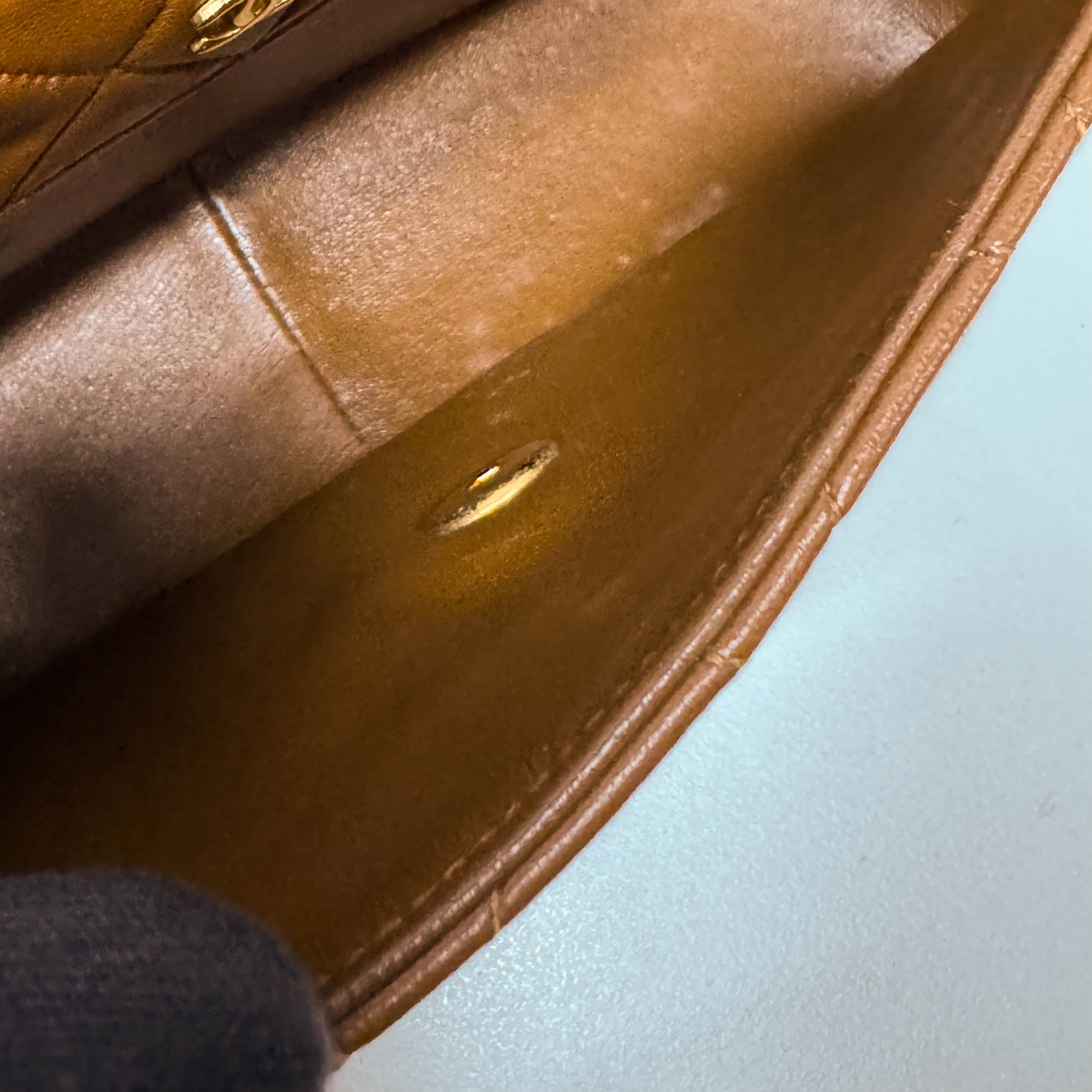 Timeless Classic Matelassé Brown Leather Shoulder Bag