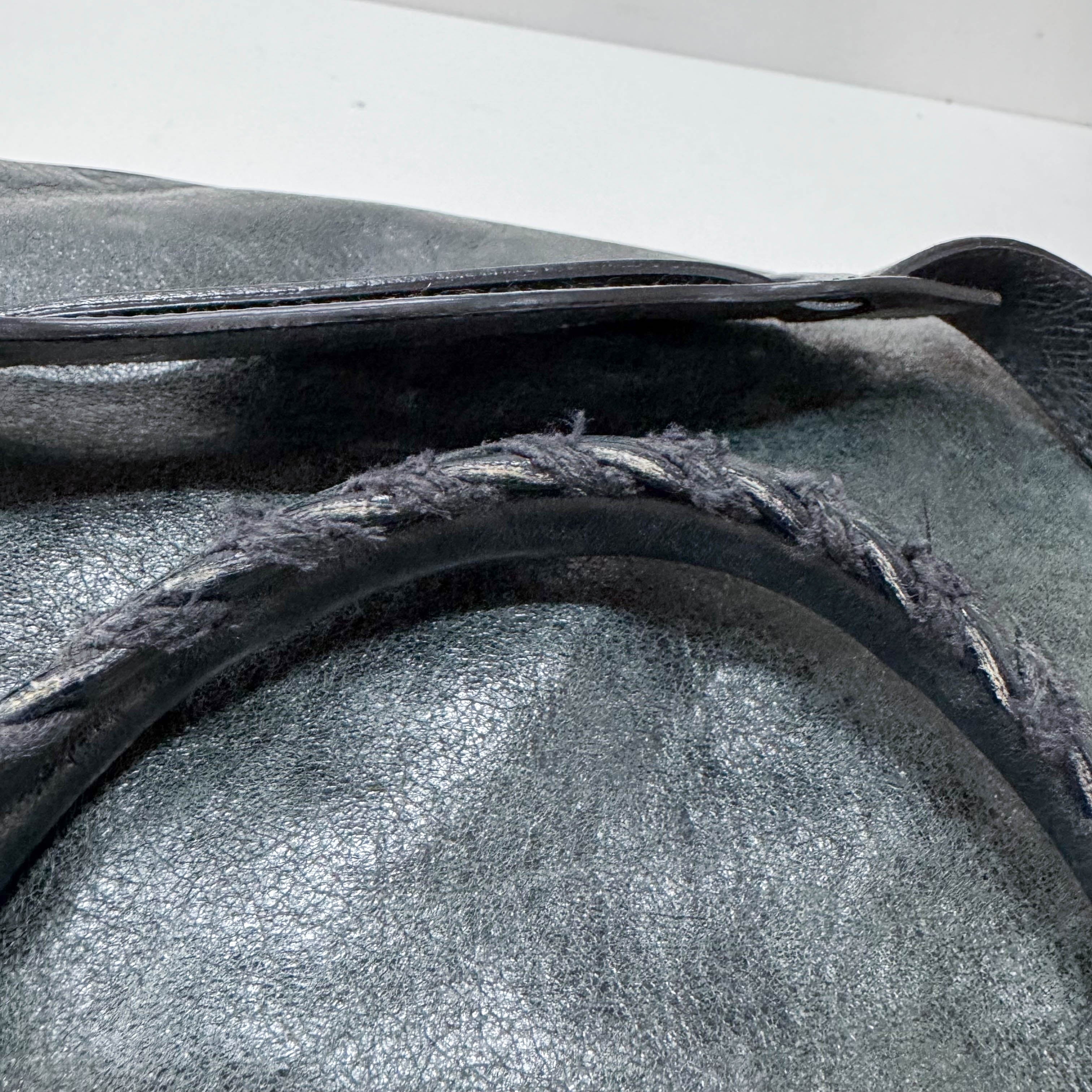 The First Grey Calfskin Leather Two Way Bag