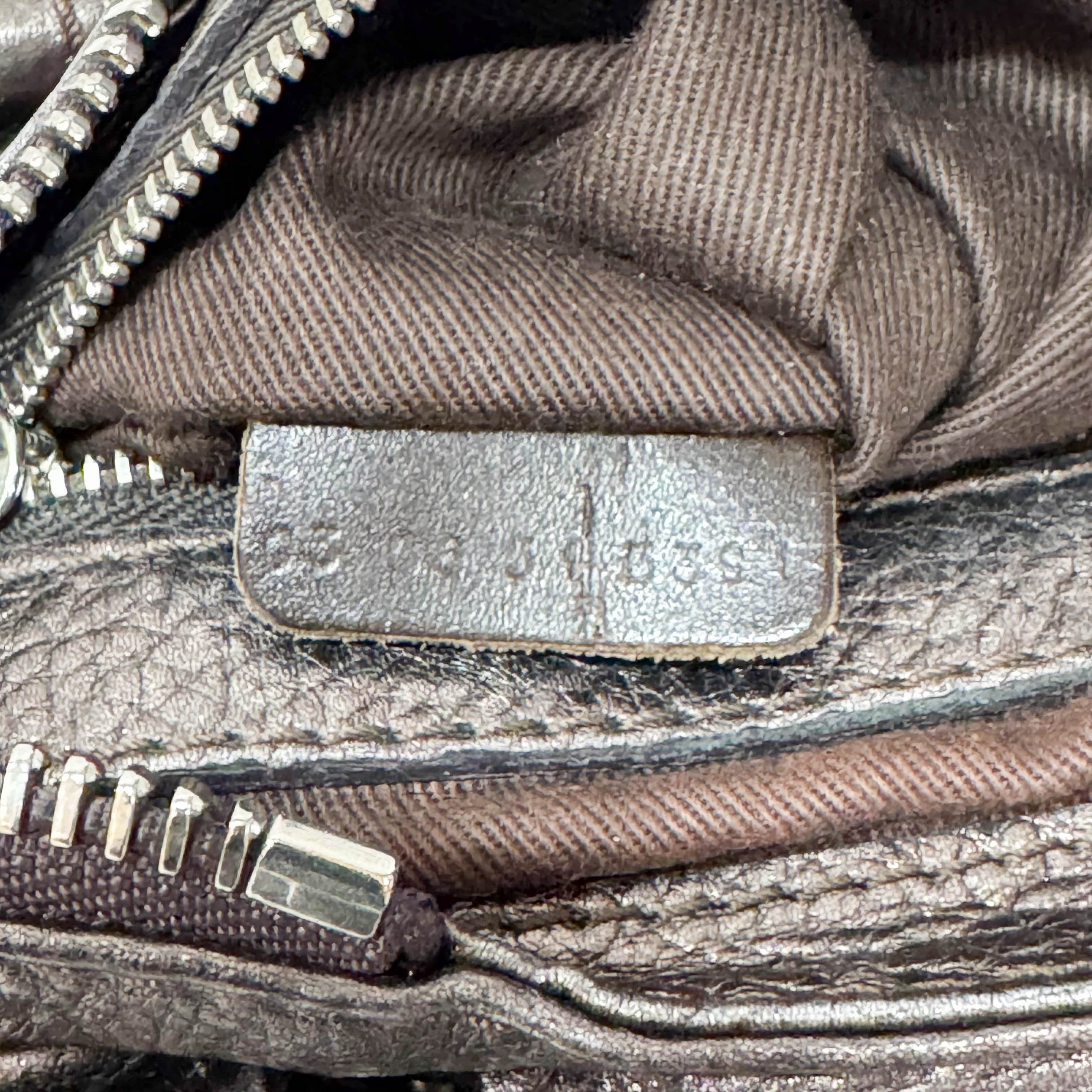 Mini Paddington Rose/Black Metallic Calfskin Leather Hand Bag