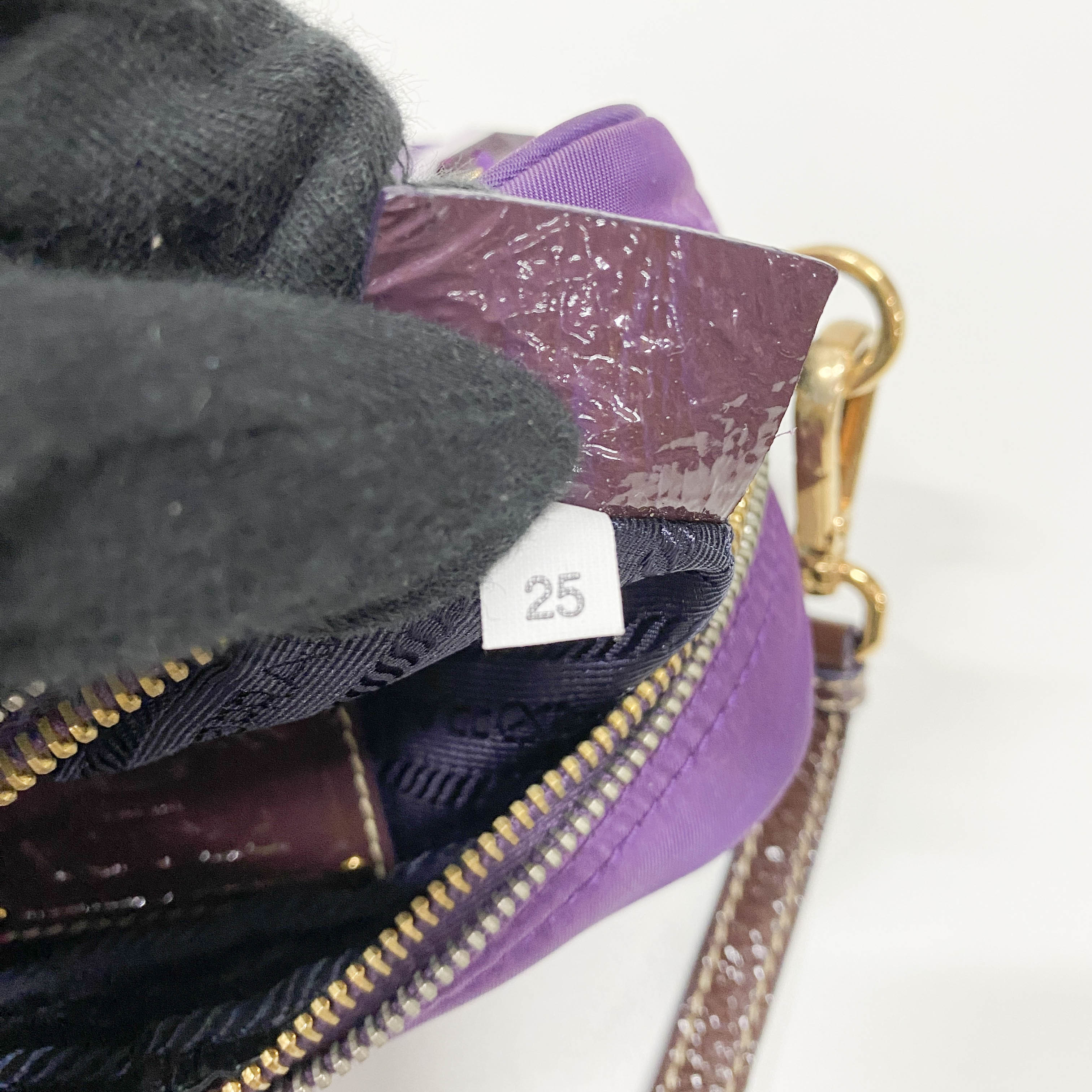Tessuto Pietre Purple Nylon Crossbody Bag