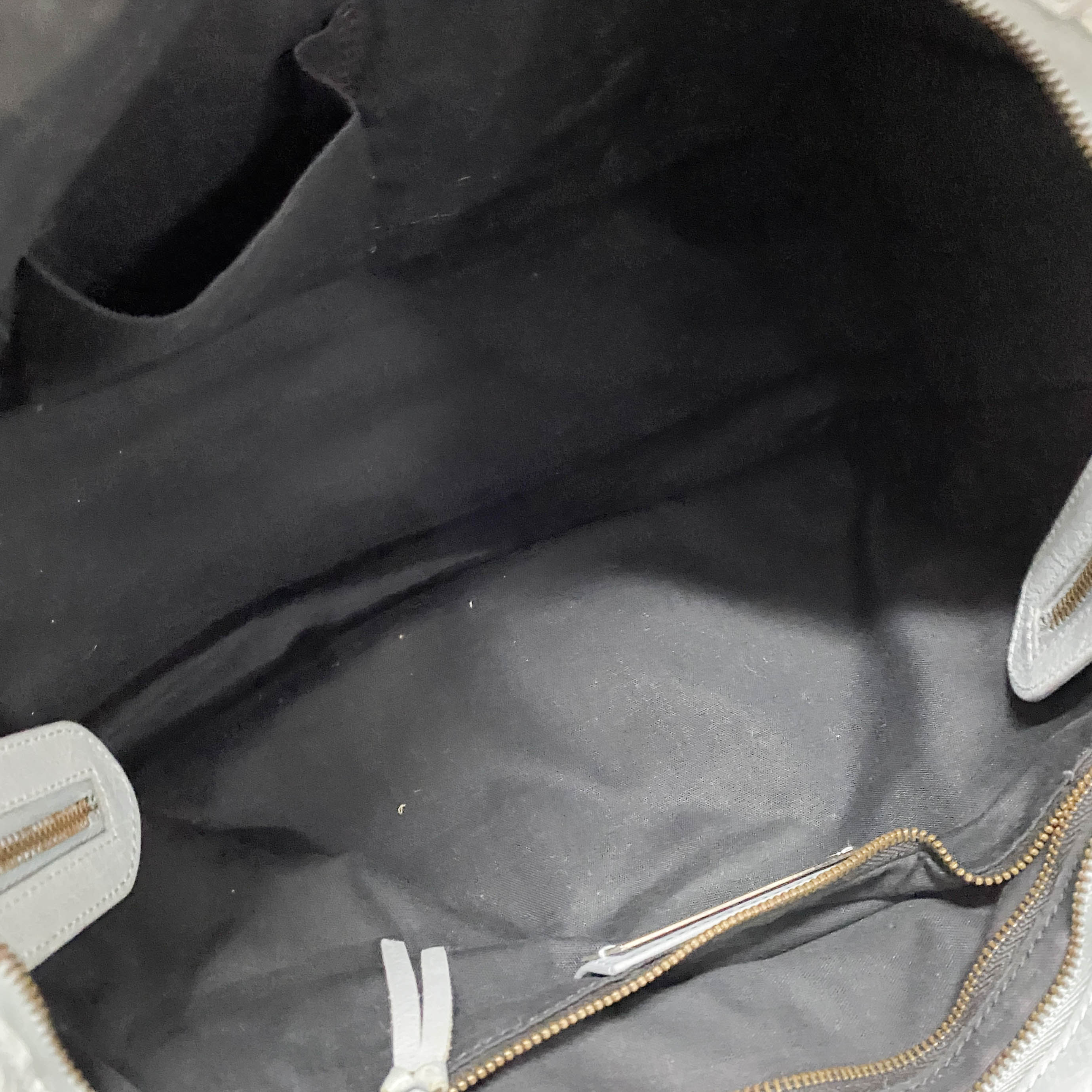 The City Blue Calfskin Leather Two Way Bag