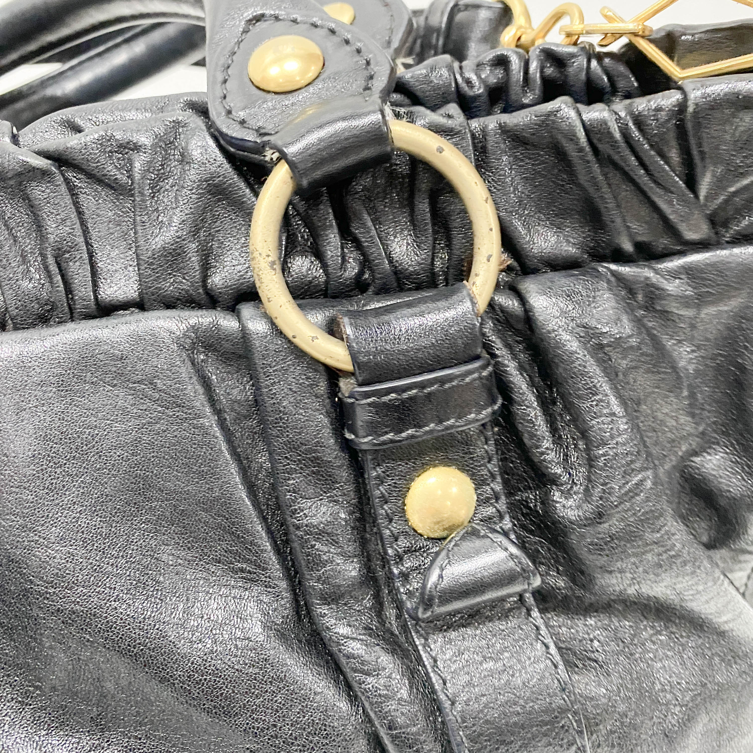 Vitello Black Calfskin Leather Two Way Bag