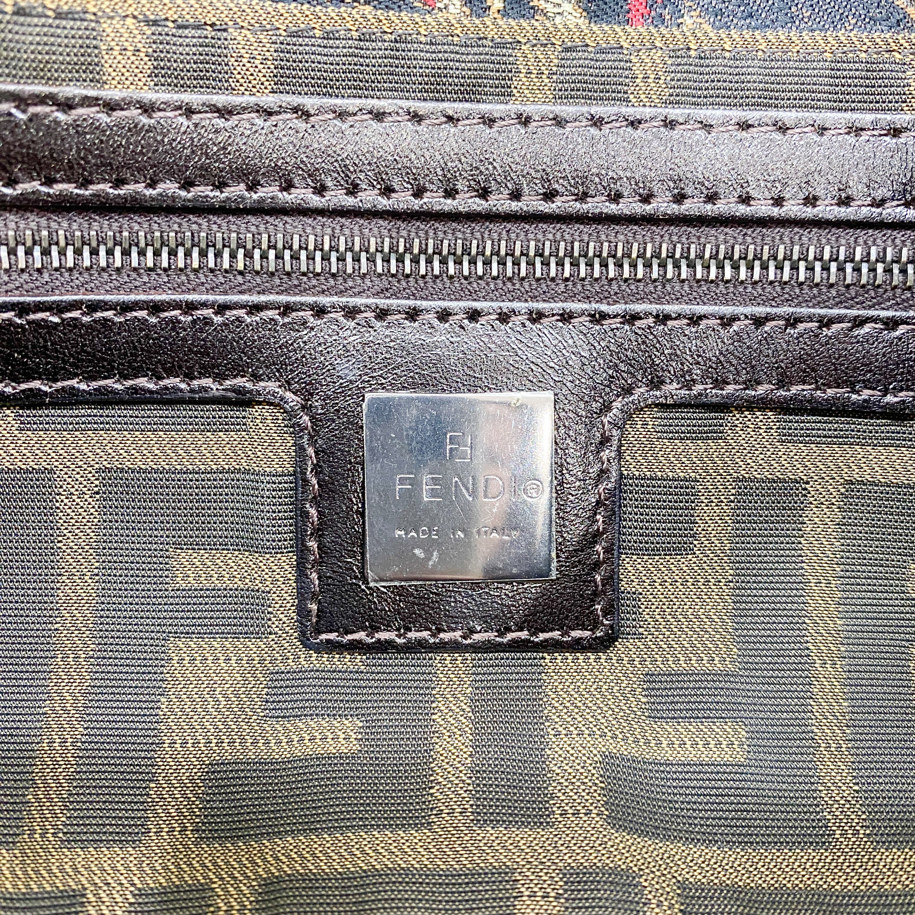 Baguette Multi-color Canvas Shoulder Bag