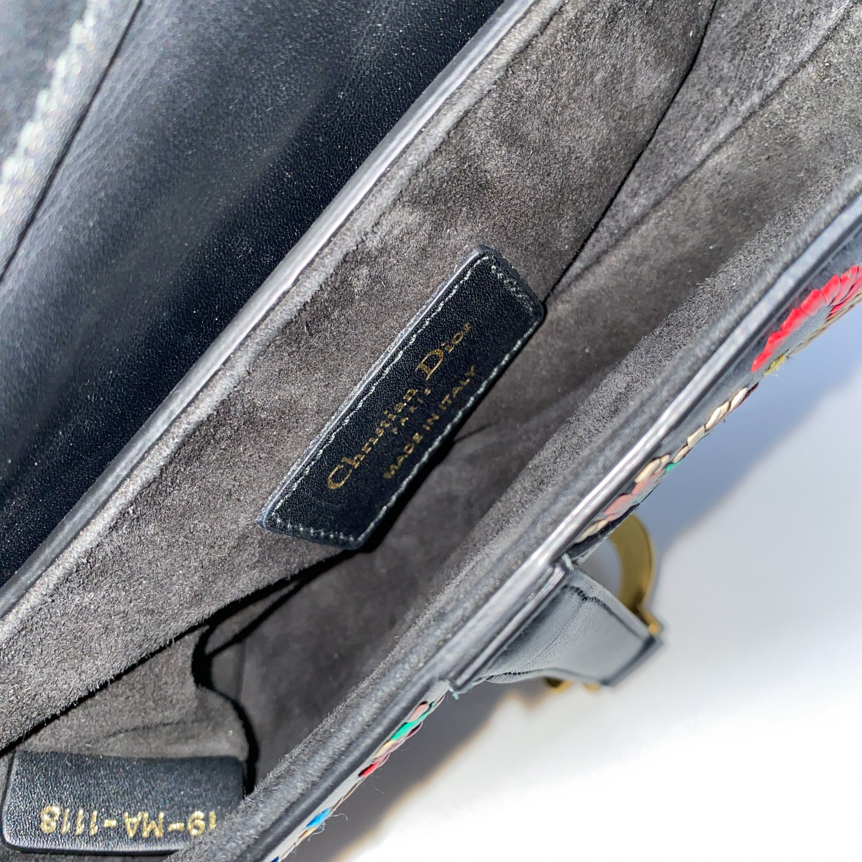 Saddle Multi-color Embroidered Leather Hand Bag