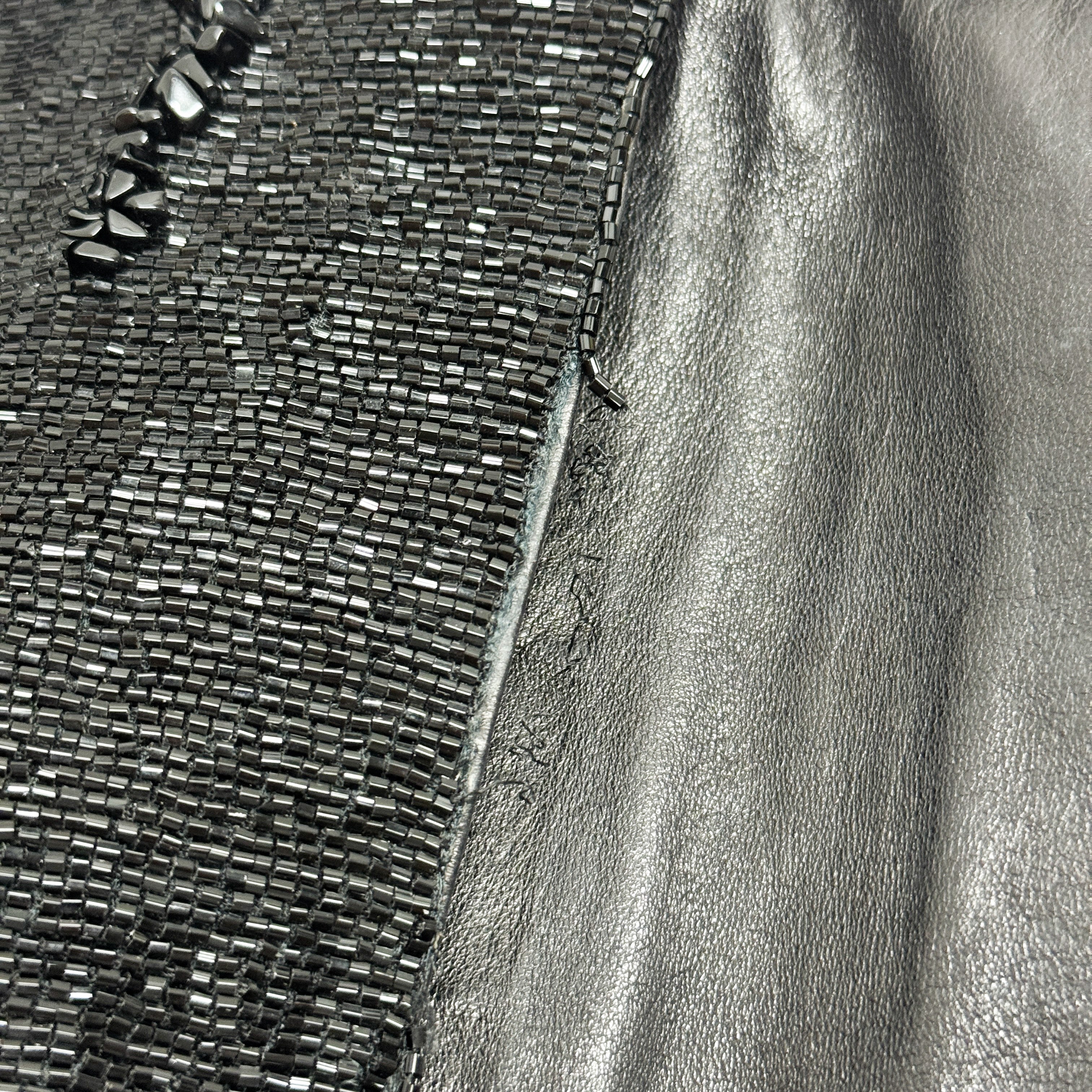 Mamma Baguette Black Beads Shoulder Bag