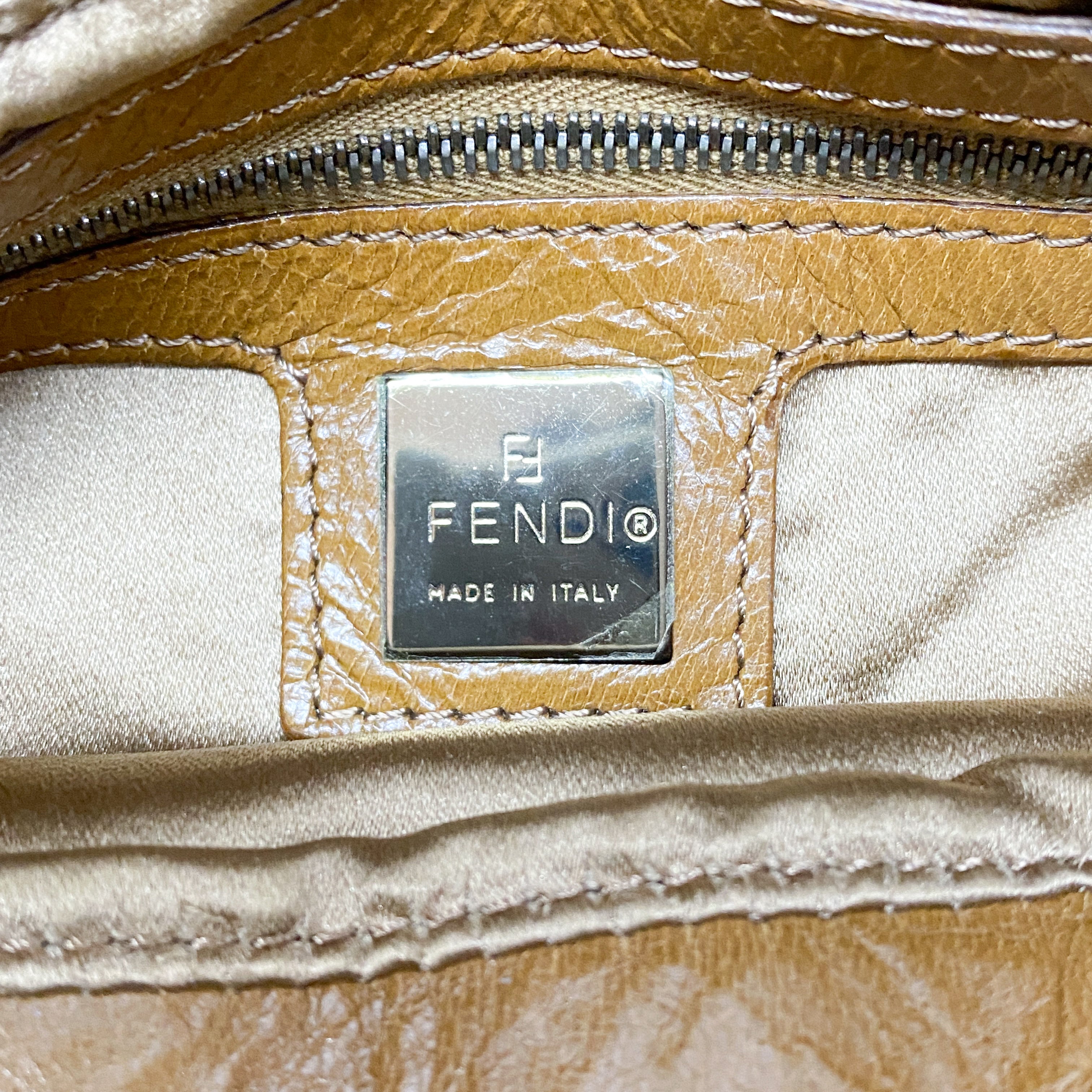 Mamma Baguette Caramel Brown Sequin Shoulder Bag