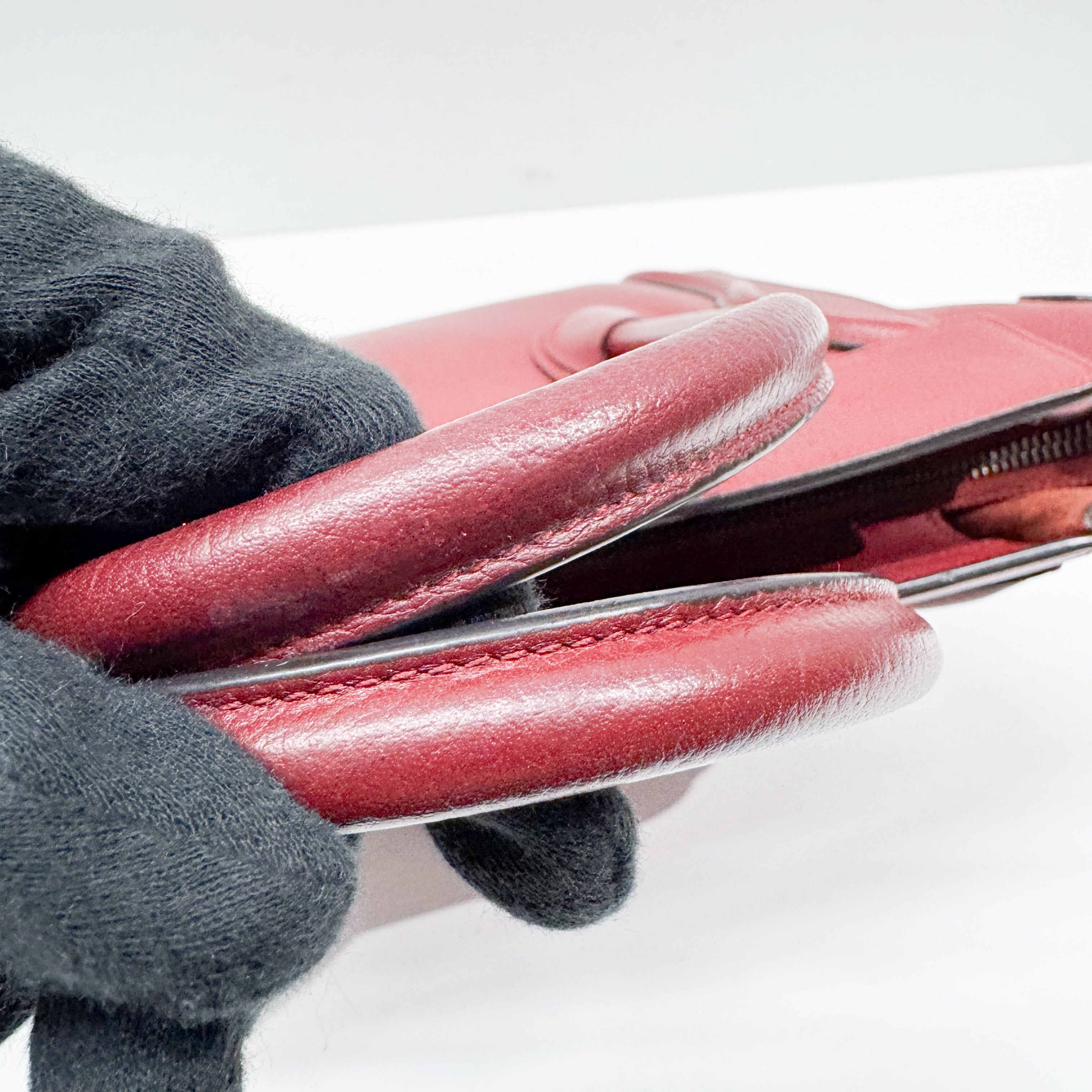 Vintage Red Leather Hand Bag