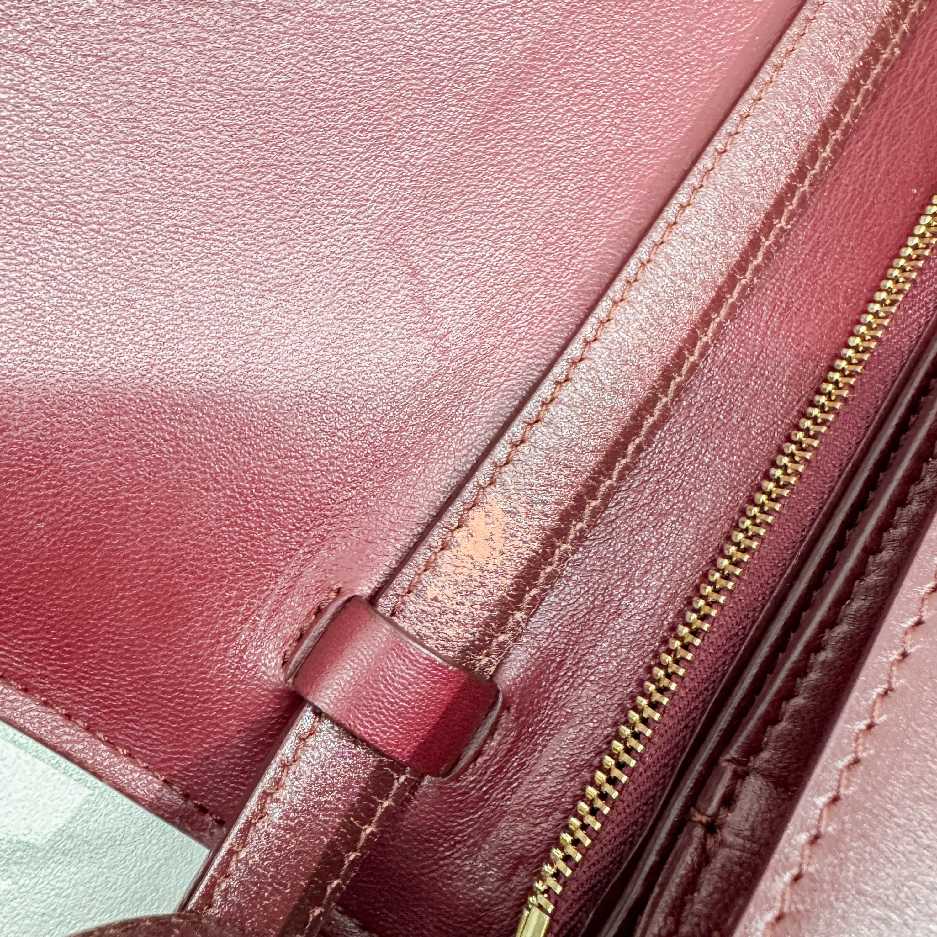 Vintage Red Leather Shoulder Bag