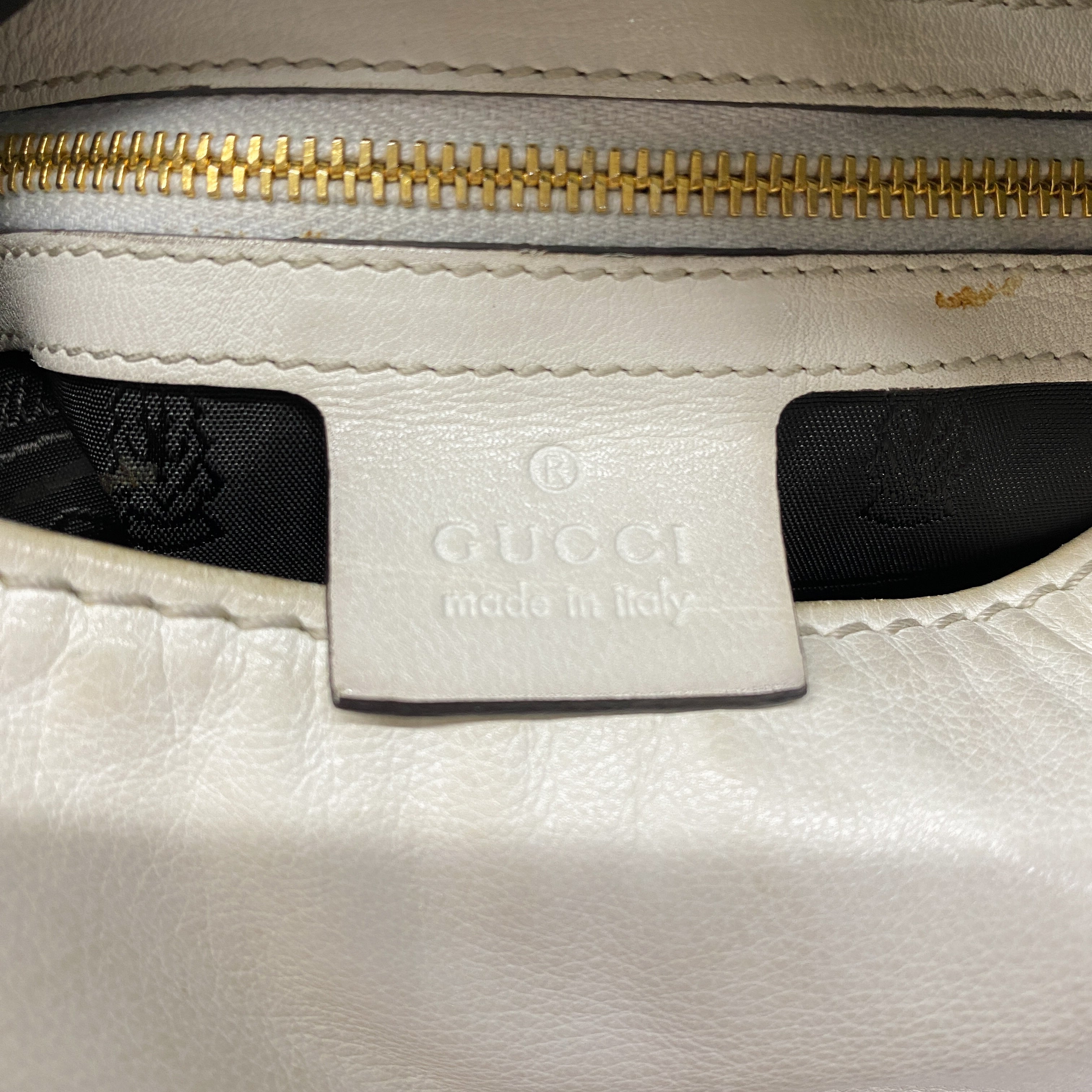 Jackie White Leather Shoulder Bag