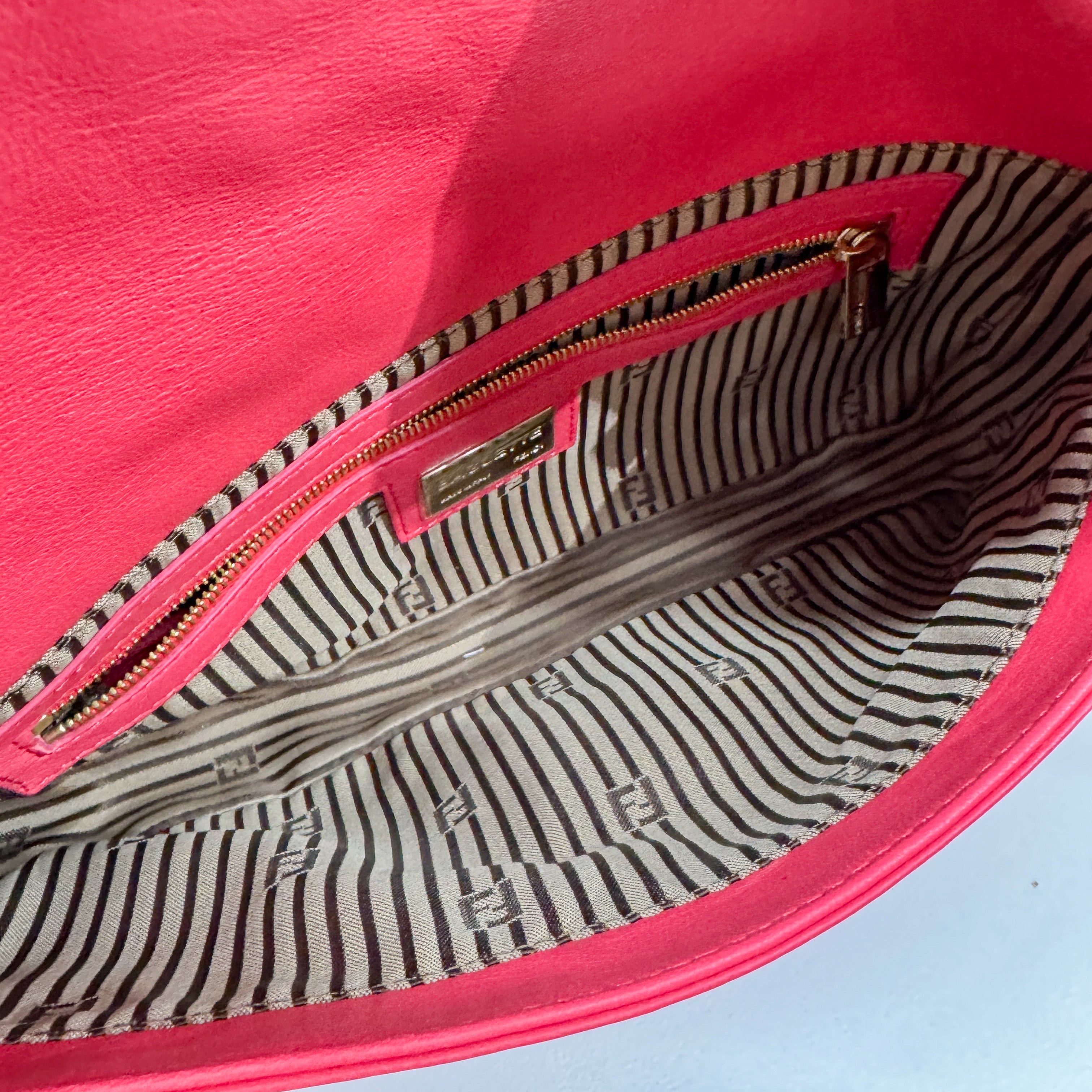 Baguette Pink Leather Shoulder Bag