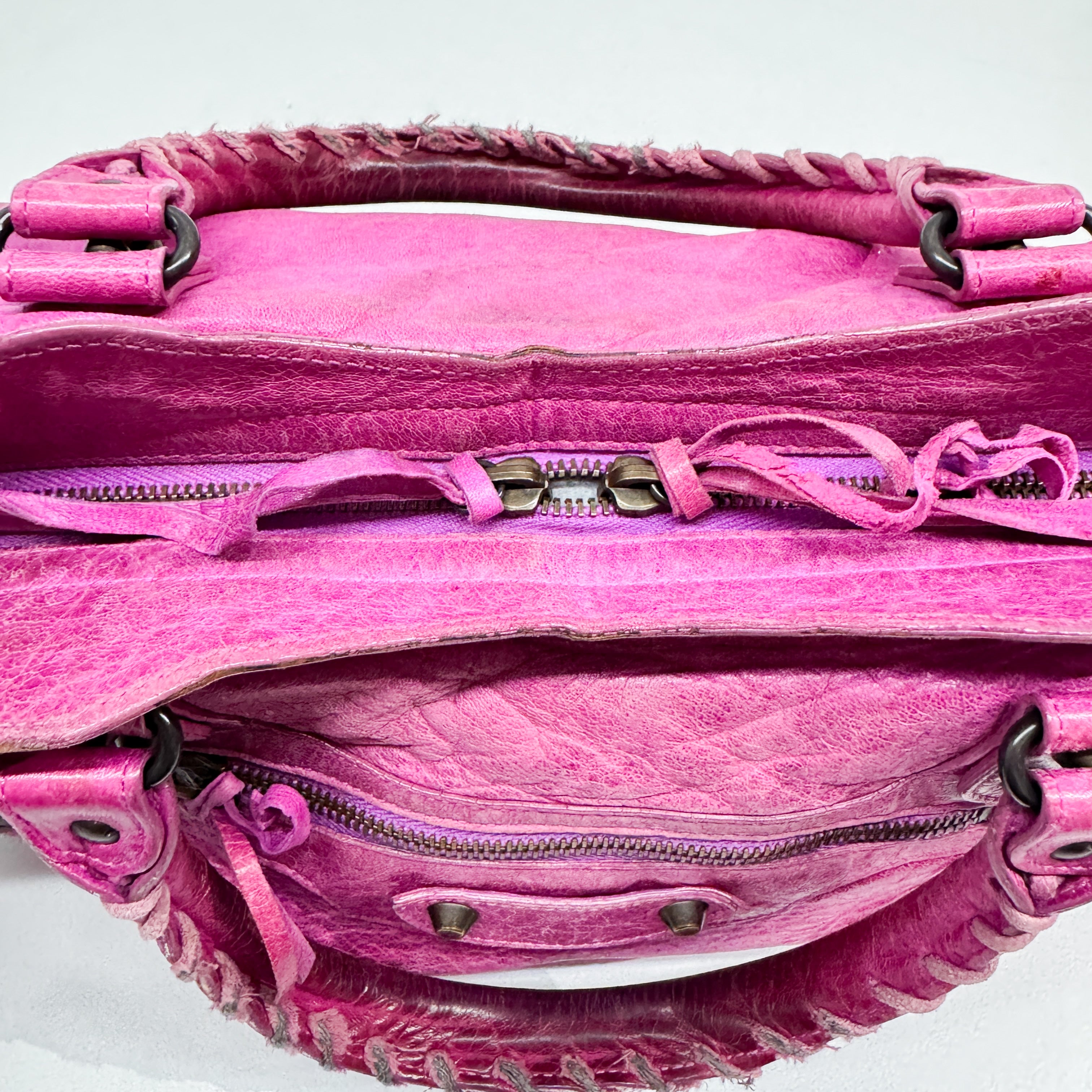 The City Pink Calfskin Leather Two Way Bag