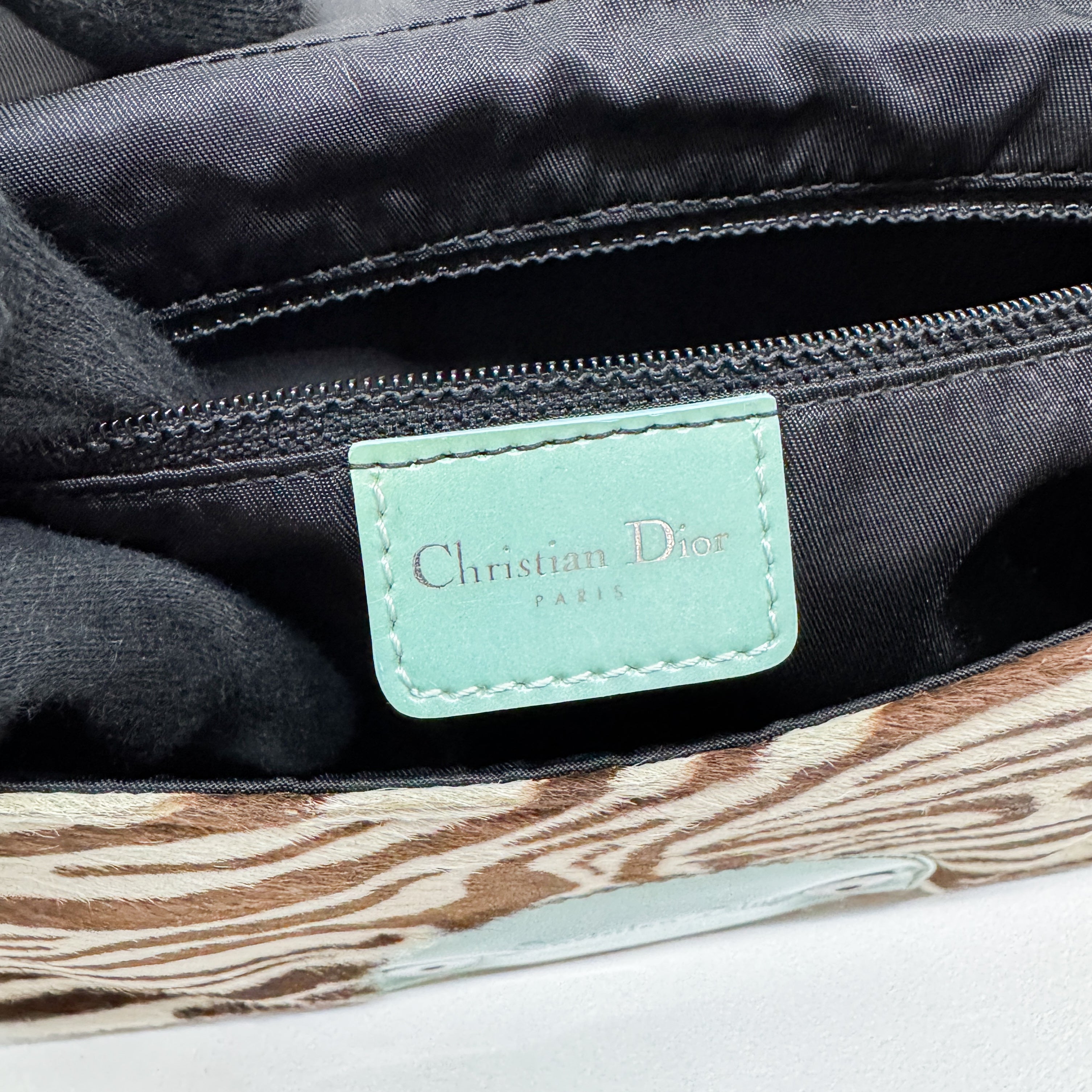 Limited Edition Malice Pearl Zebra Print Pony Hair Shoulder Bag