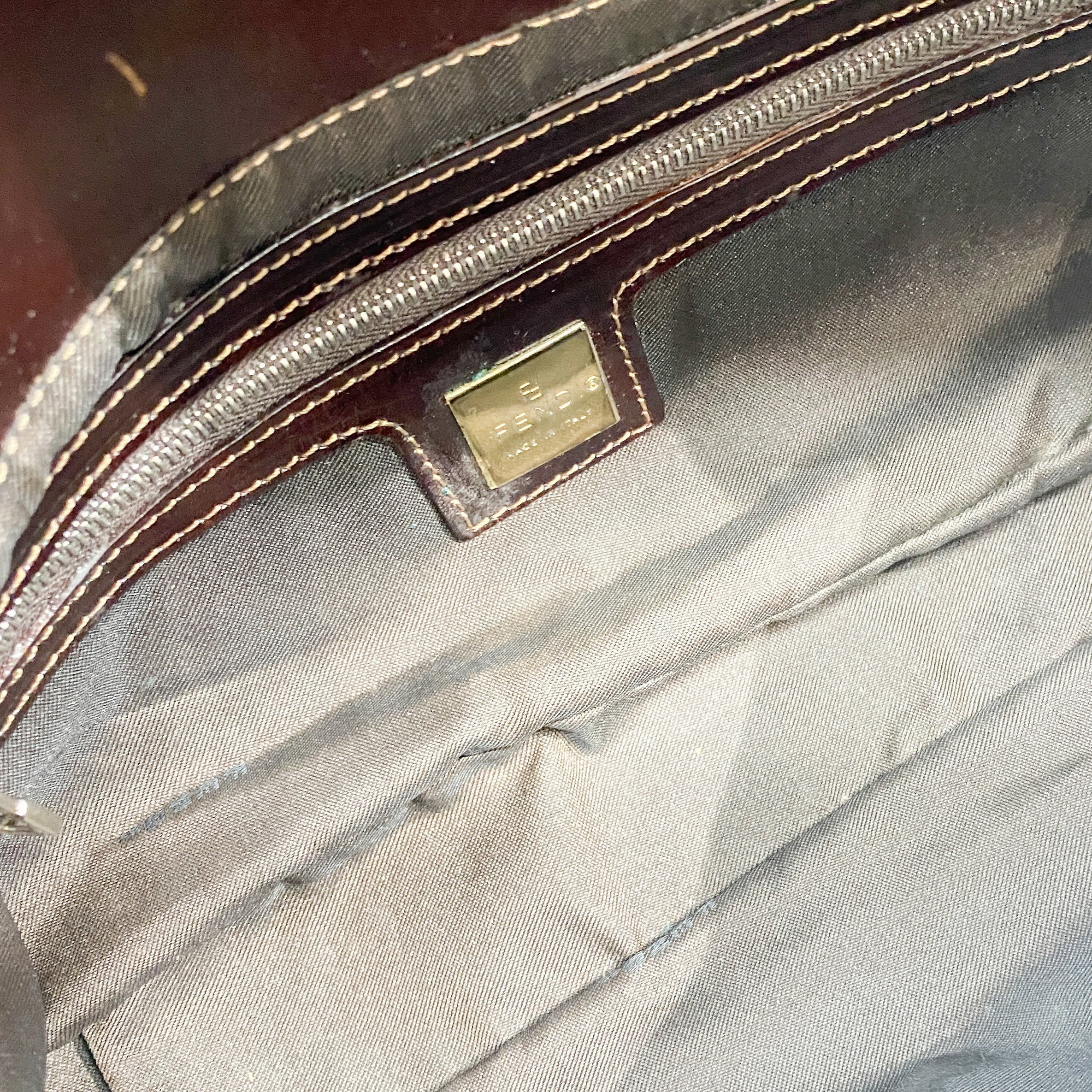 Baguette Brown Beaded Shoulder Bag