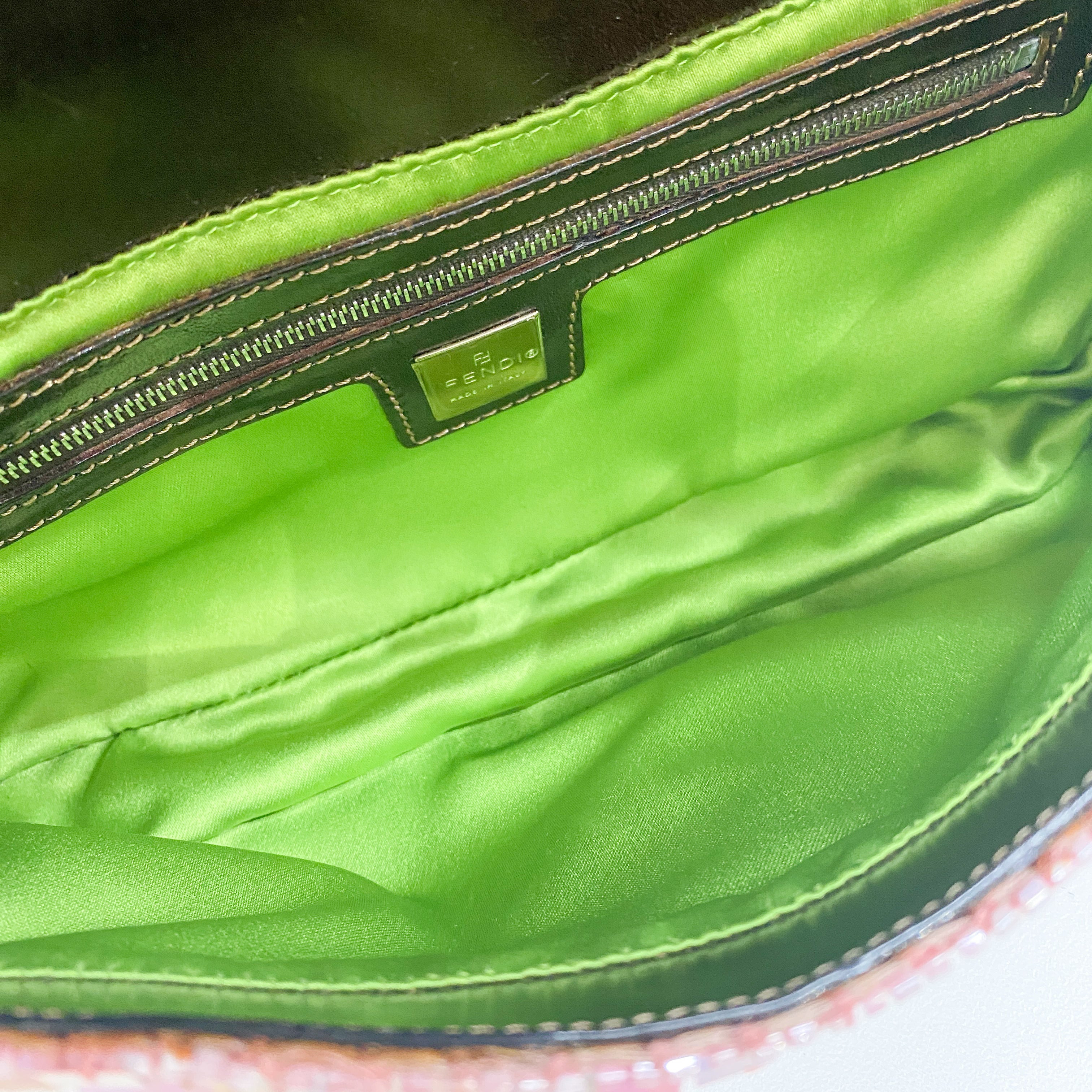 Baguette Coral Pink Sequin Shoulder Bag