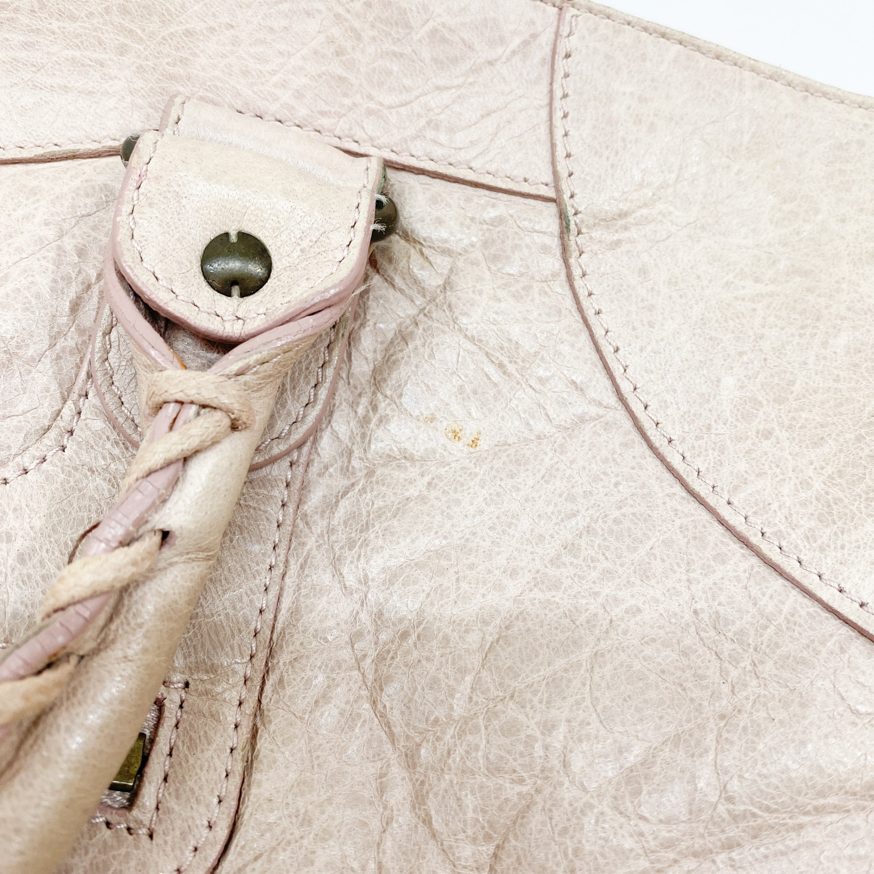 The City Beige Leather Two Way Bag