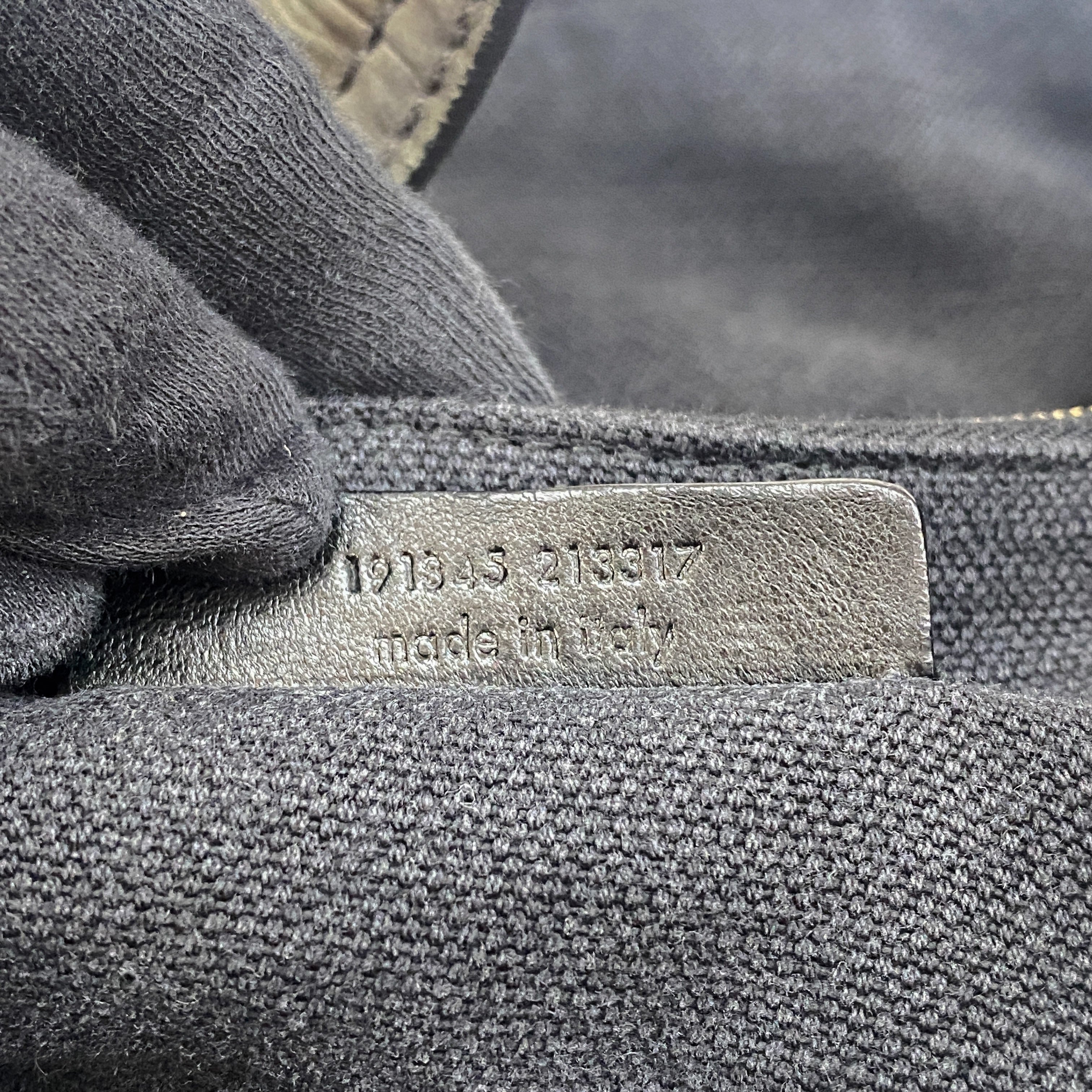 Grey Crocodile Embossed Nubuck Leather Hobo Bag