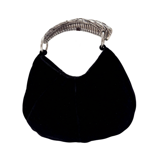 YSL Mini Mombasa Black Velvet Hand Bag
