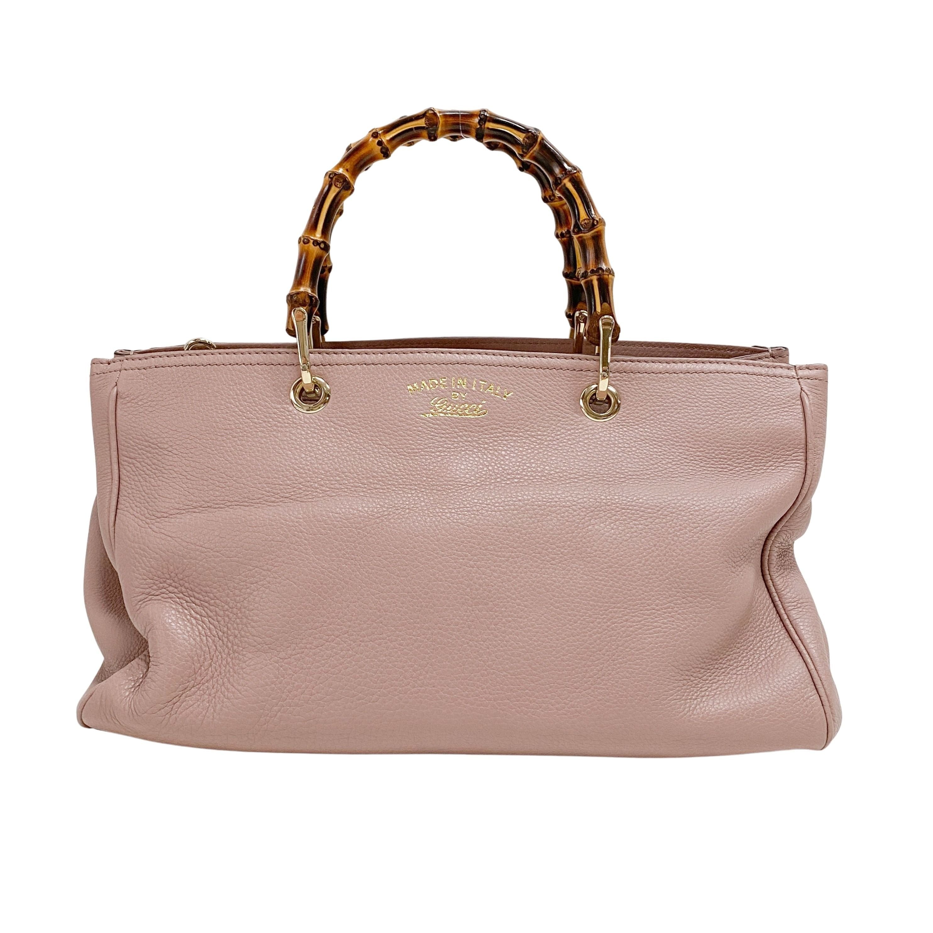 Bamboo Shopper Pink Leather Two Way Bag