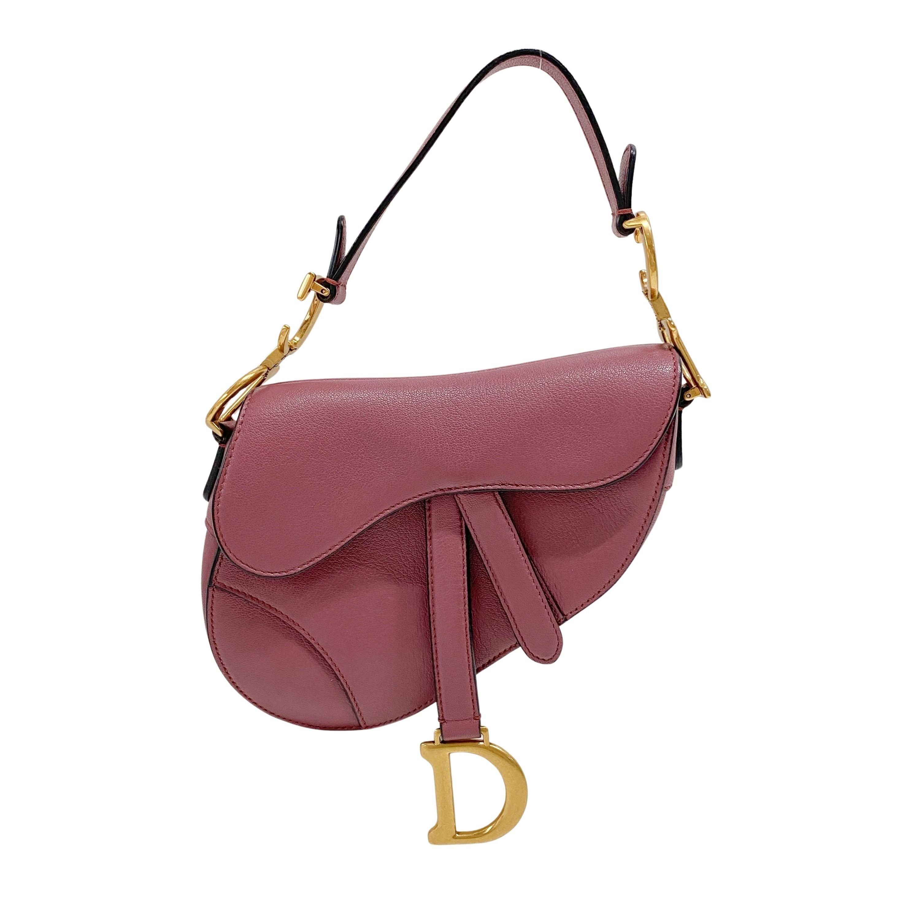 Saddle Purple/Pink Leather Shoulder Bag